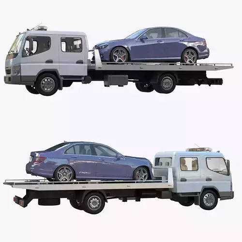 Tow truck double cab 3D model