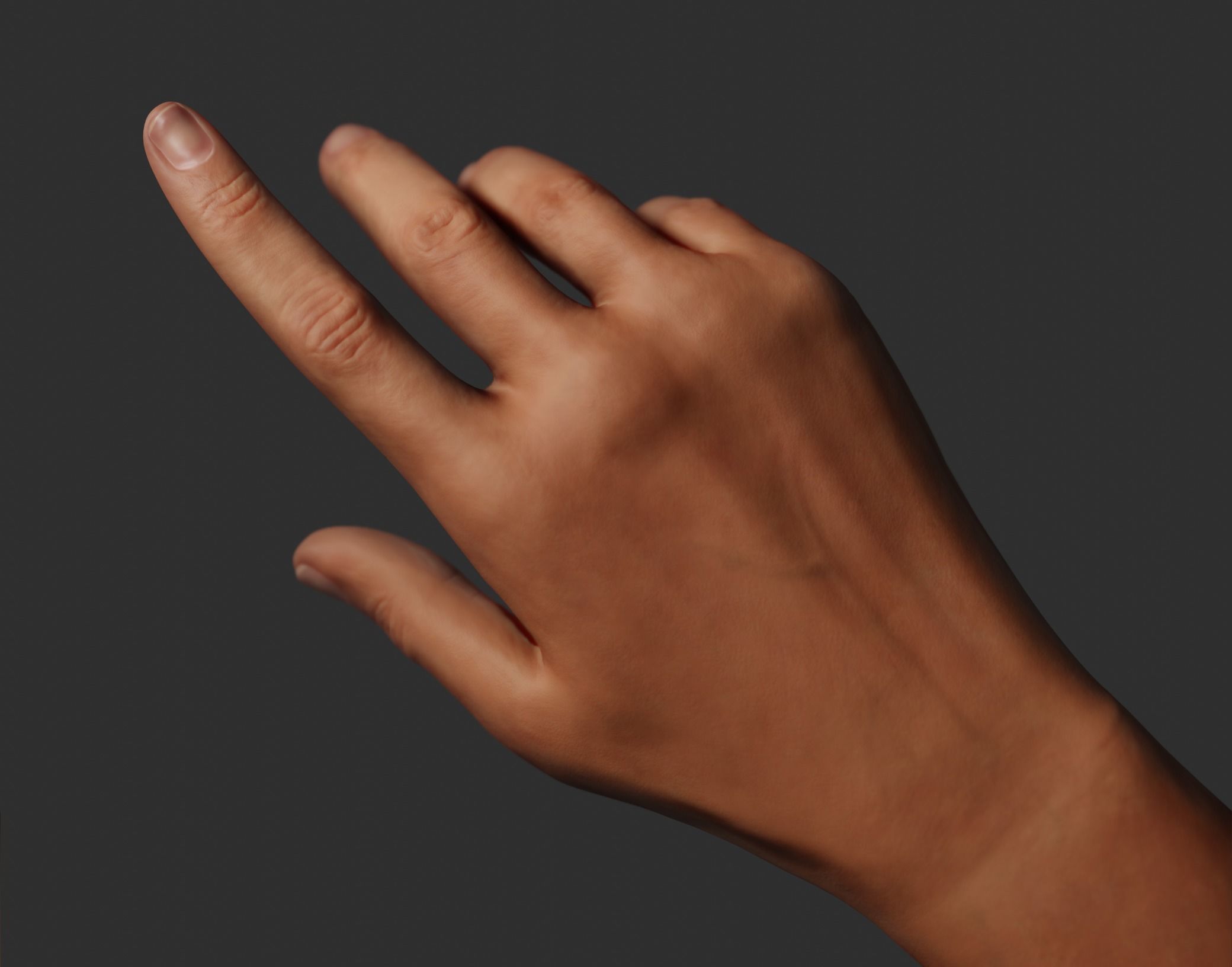 Female Right Hand Rigged Low-poly 3D model_4