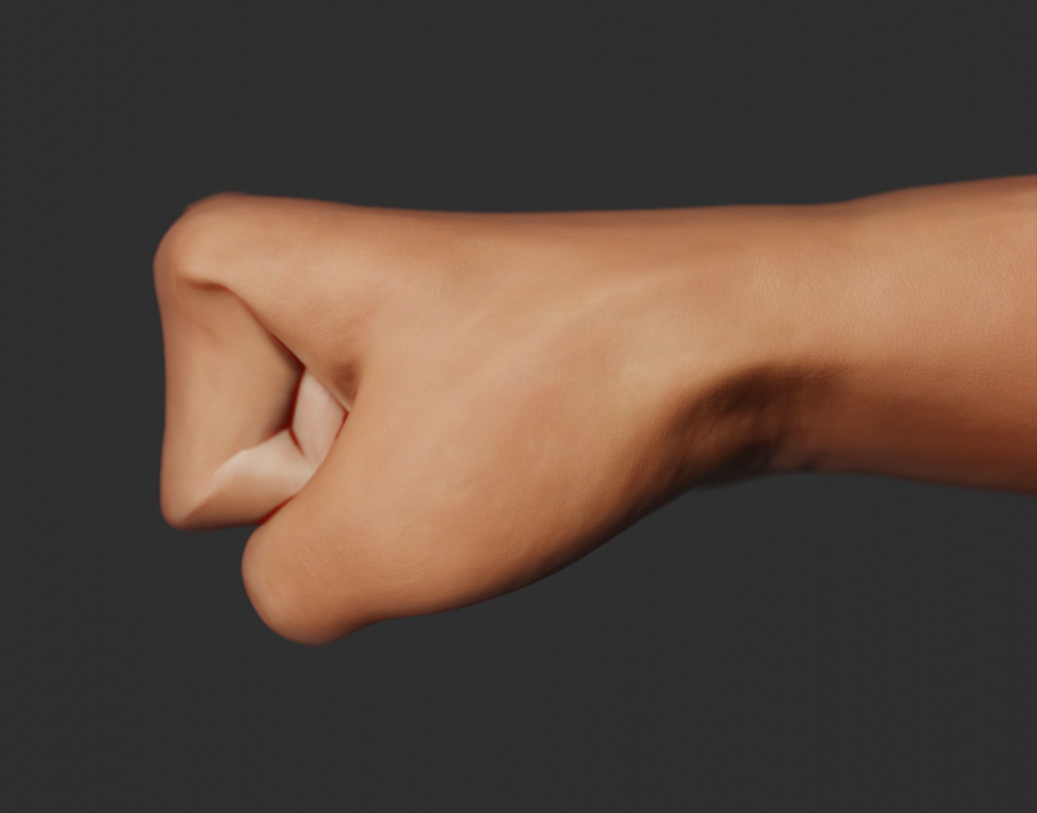 Female Right Hand Rigged Low-poly 3D model_11