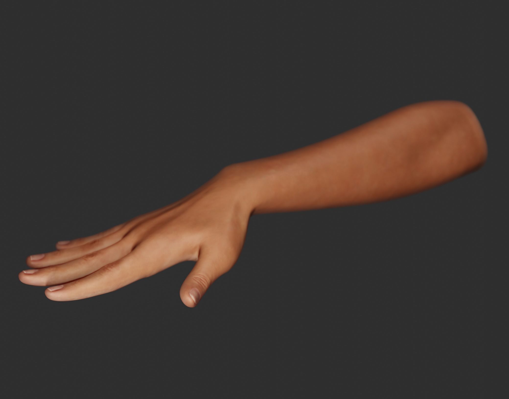Female Right Hand Rigged Low-poly 3D model_16
