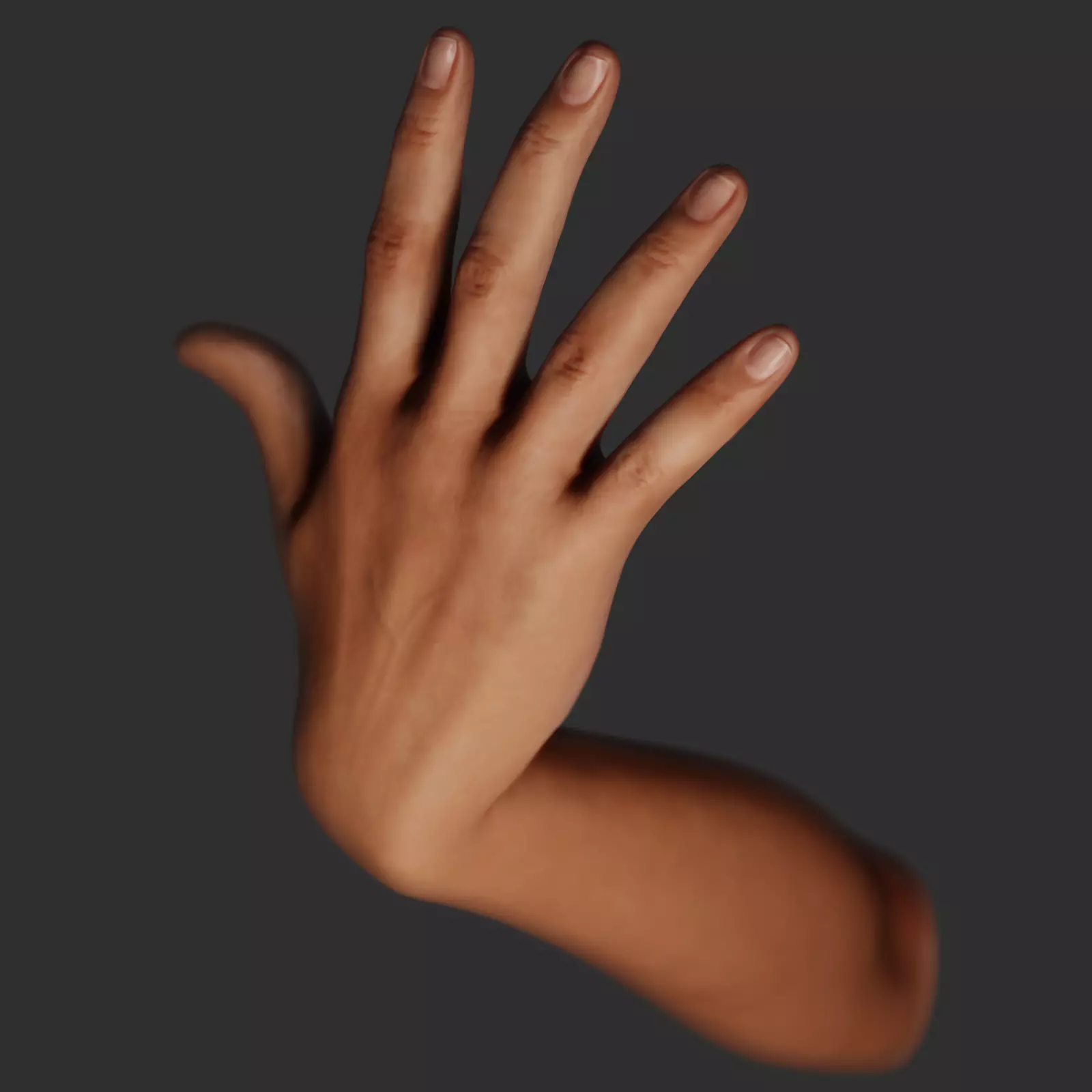 Female Right Hand Rigged Low-poly 3D model_0