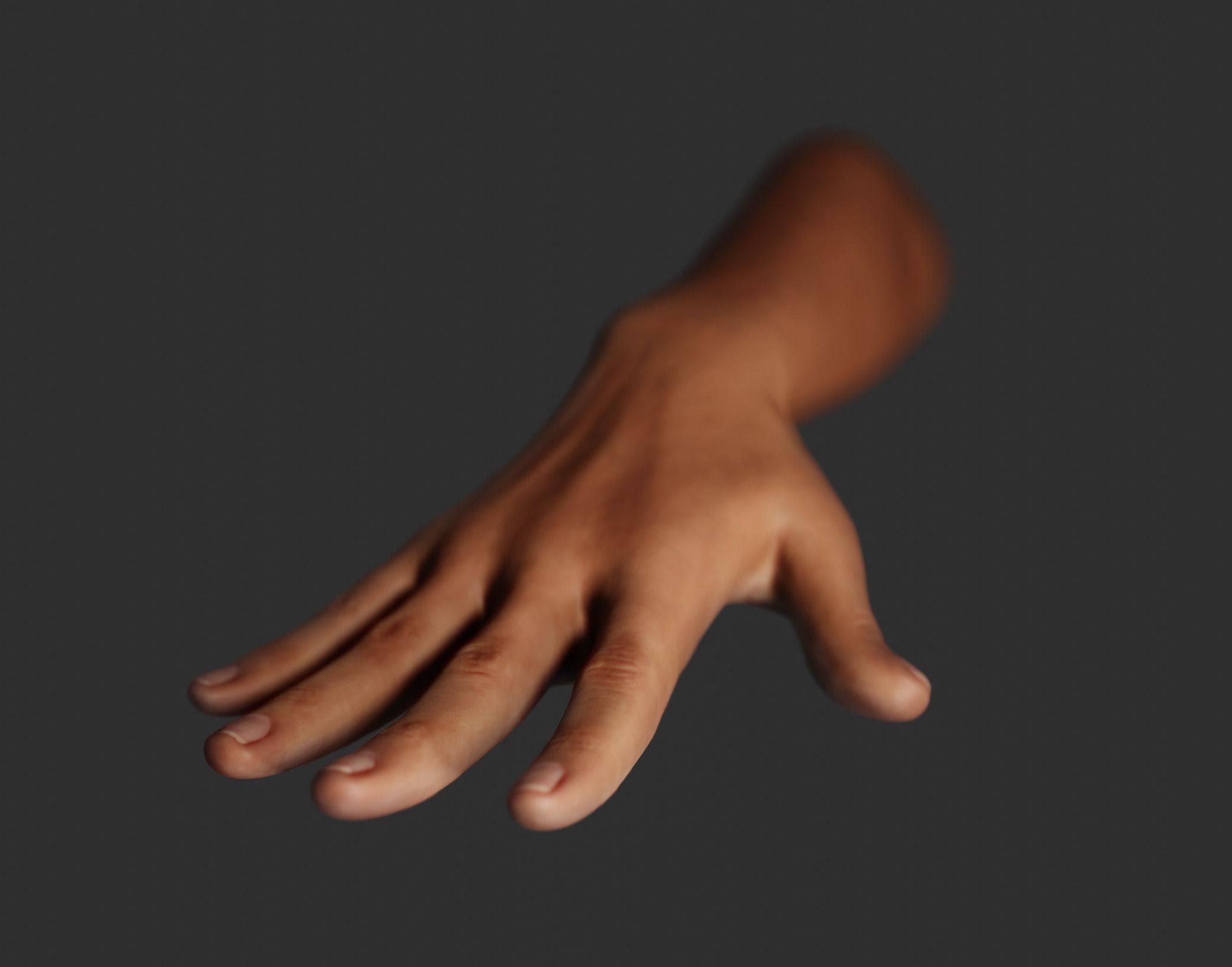 Female Right Hand Rigged Low-poly 3D model_18