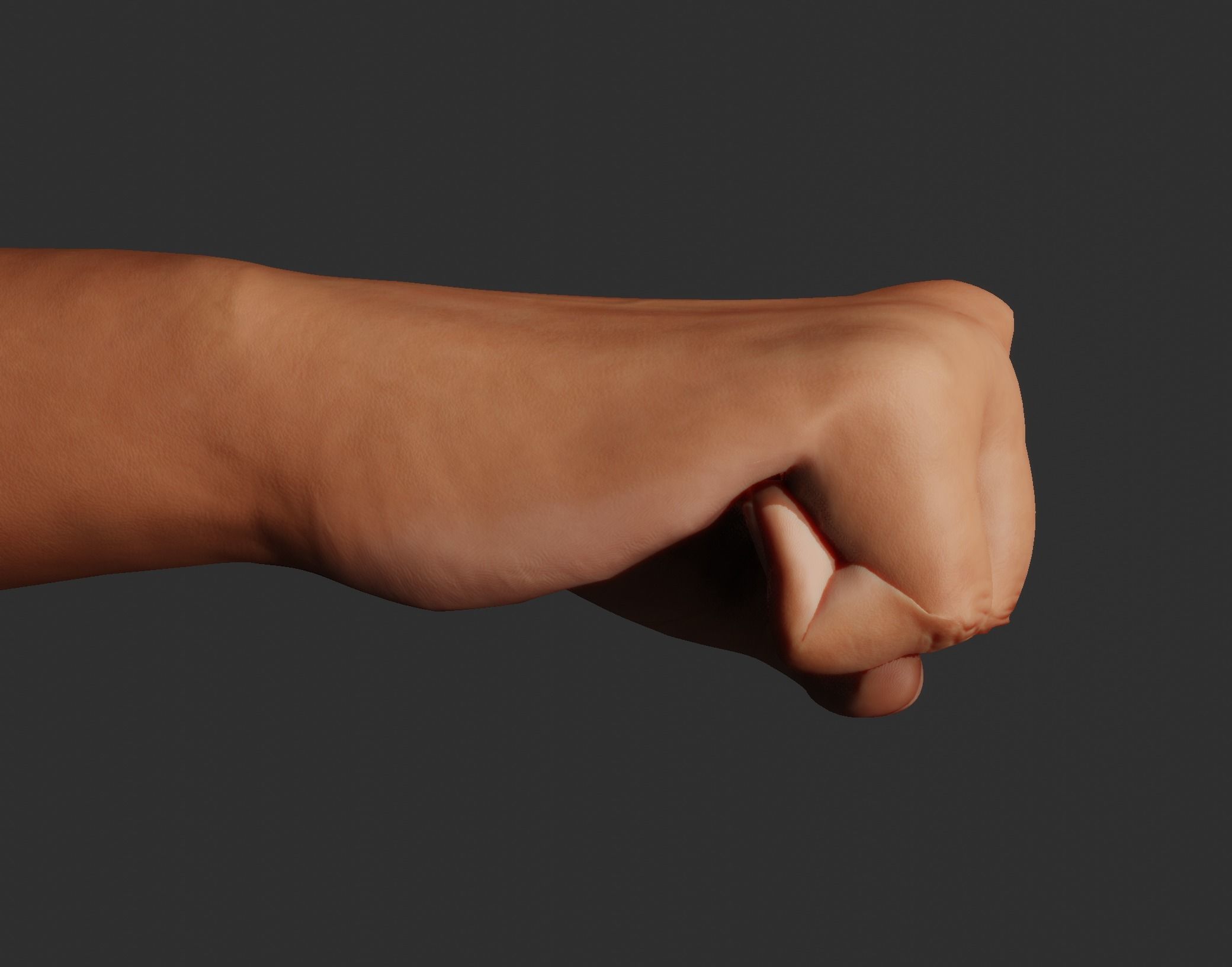Female Right Hand Rigged Low-poly 3D model_12