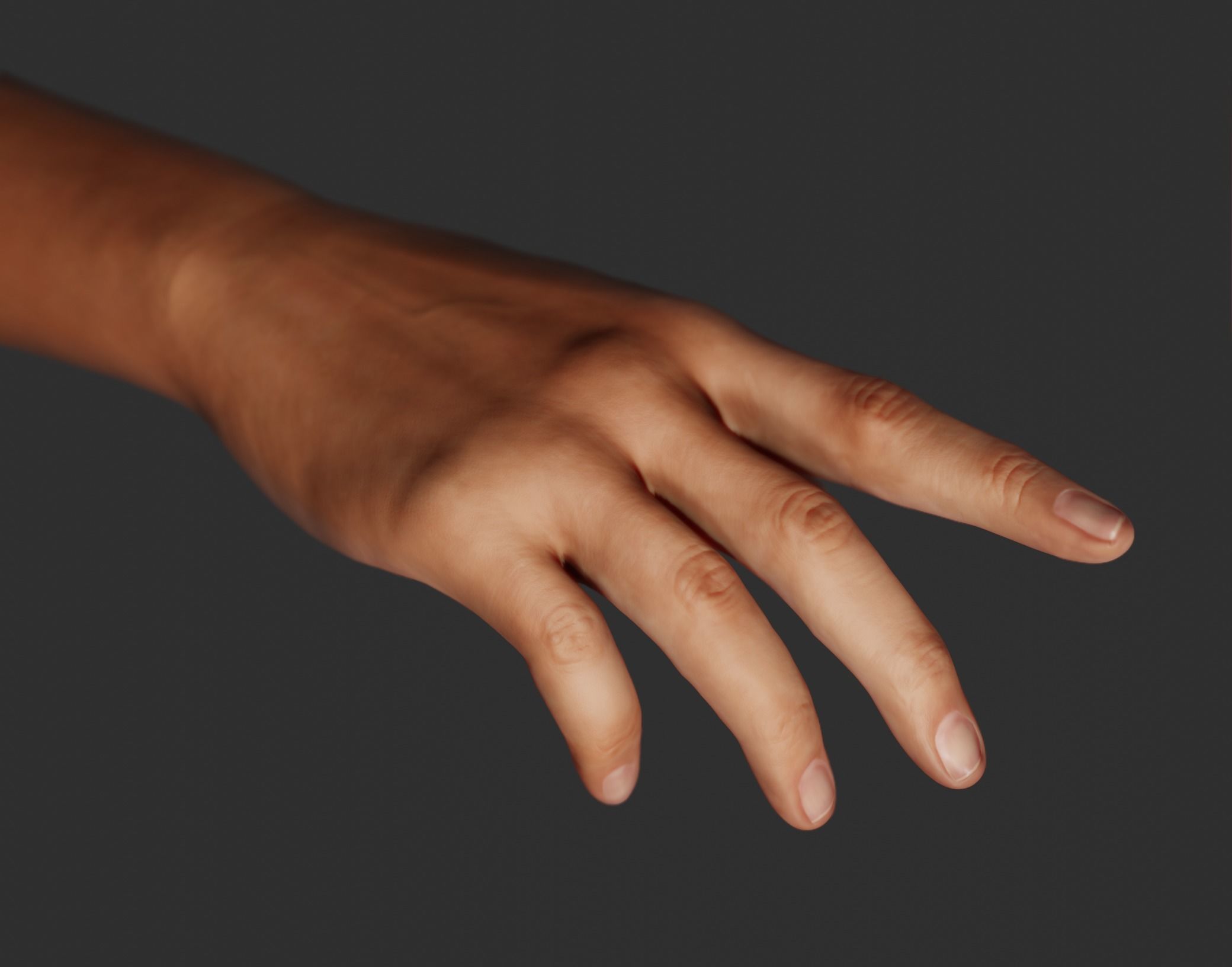 Female Right Hand Rigged Low-poly 3D model_2