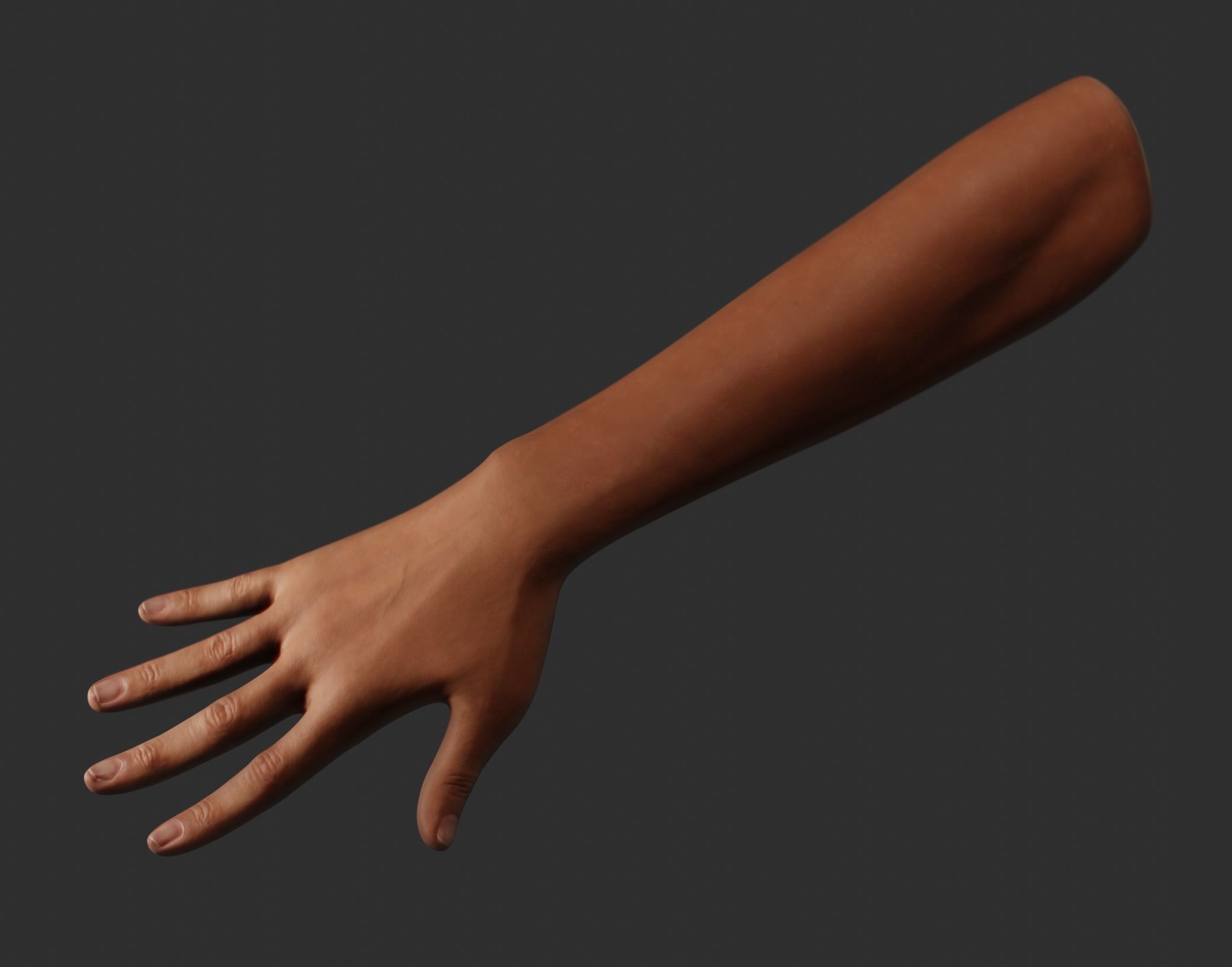 Female Right Hand Rigged Low-poly 3D model_15