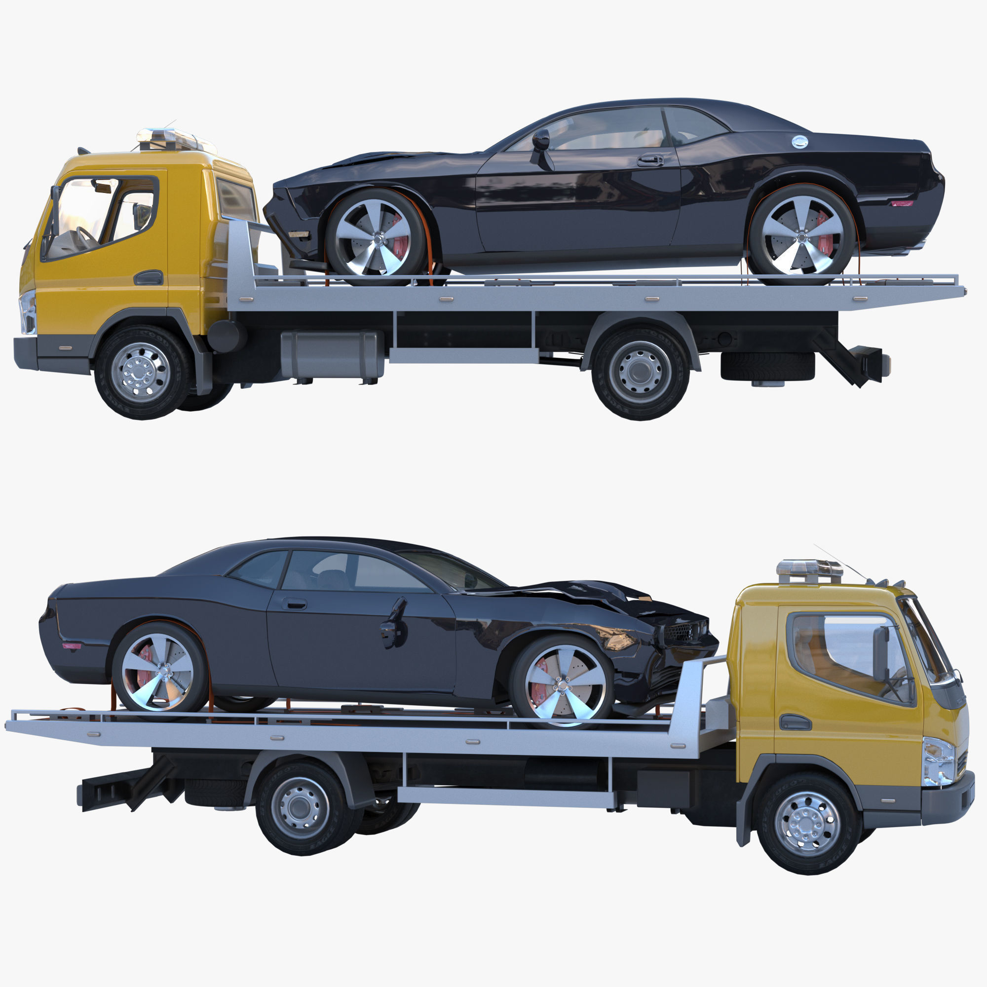 tow truck 3D model_2