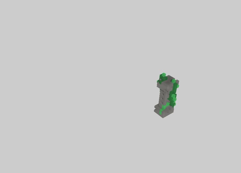 Voxel Jungle Pillar Low-poly 3D model_10