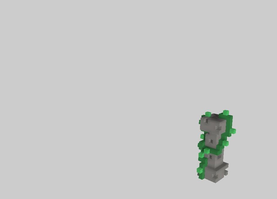 Voxel Jungle Pillar Low-poly 3D model_7
