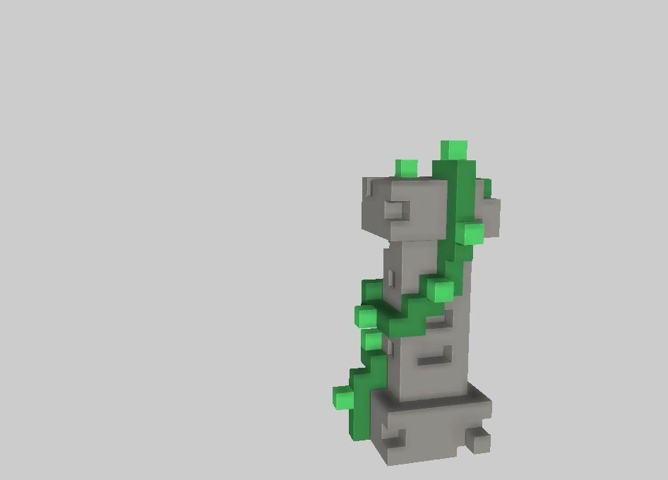 Voxel Jungle Pillar Low-poly 3D model_14