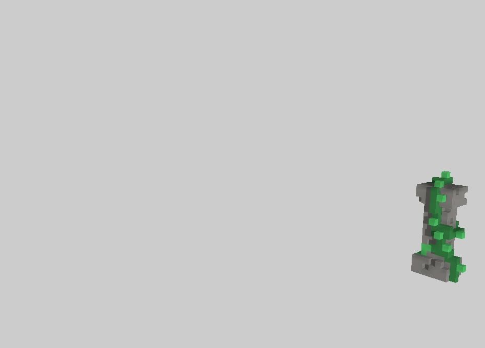 Voxel Jungle Pillar Low-poly 3D model_2