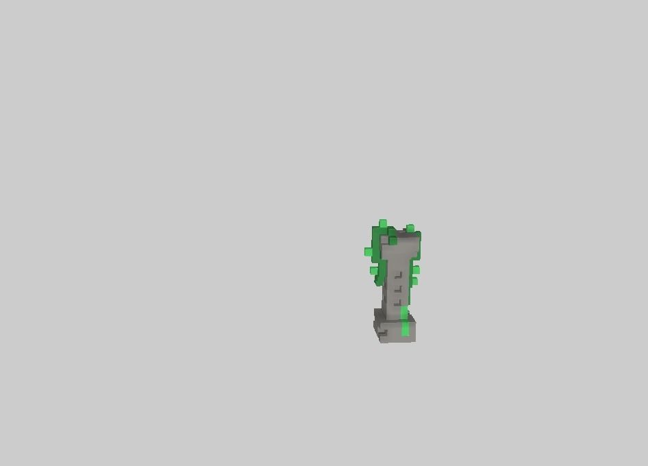 Voxel Jungle Pillar Low-poly 3D model_12