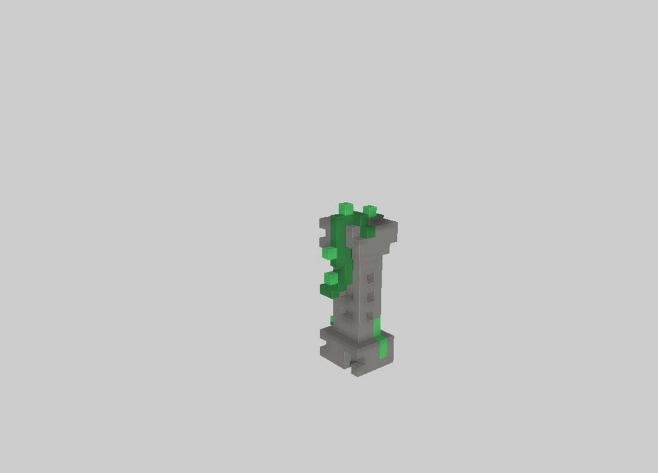 Voxel Jungle Pillar Low-poly 3D model_3