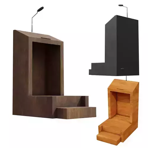 Old Pedestal Lectern Podium many PBR Options Textures Low-poly 3D model