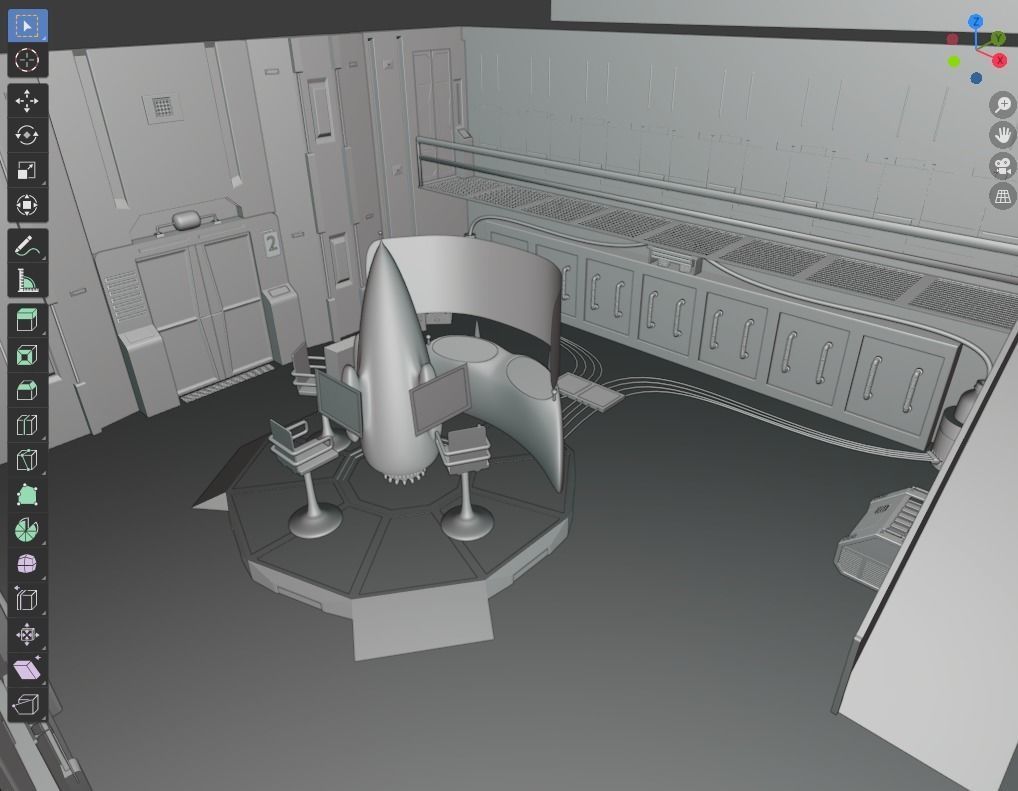 Sci-fi cockpit 3D model_12