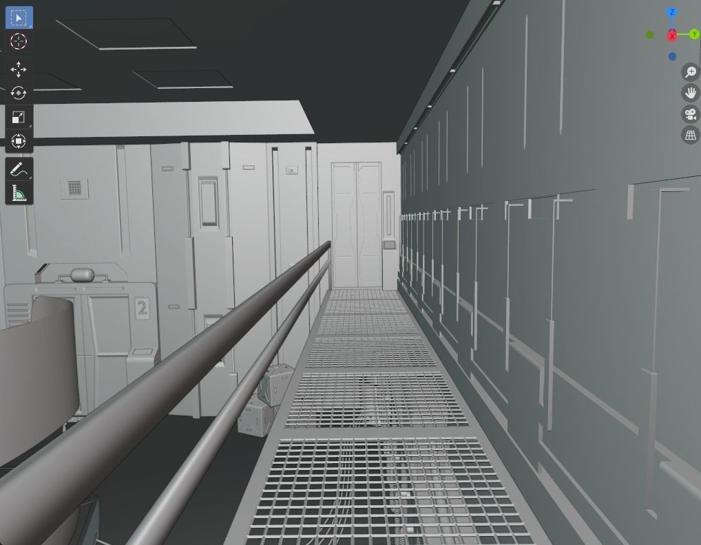 Sci-fi cockpit 3D model_11