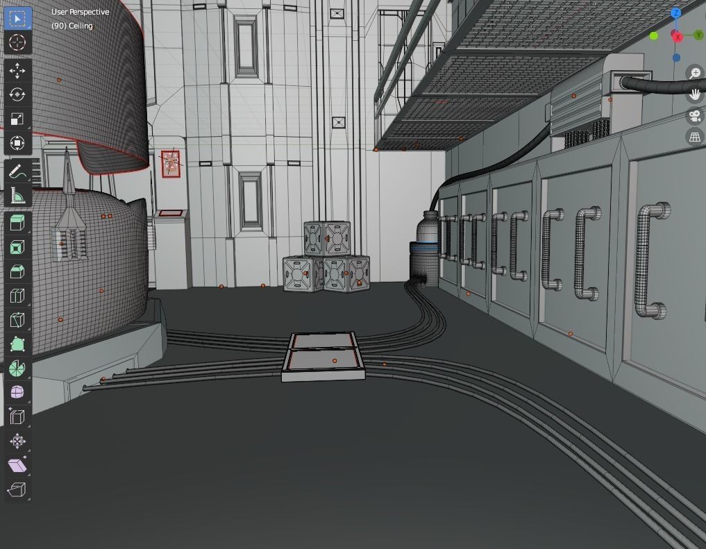 Sci-fi cockpit 3D model_16