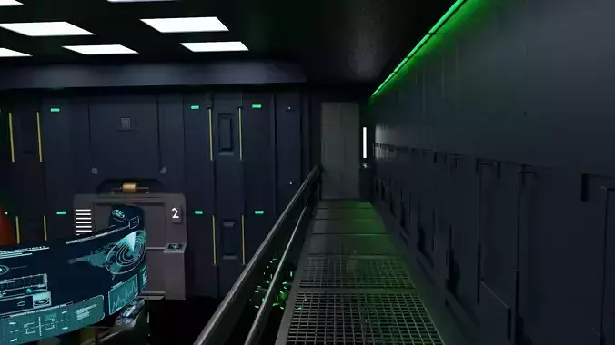 Sci-fi cockpit 3D model