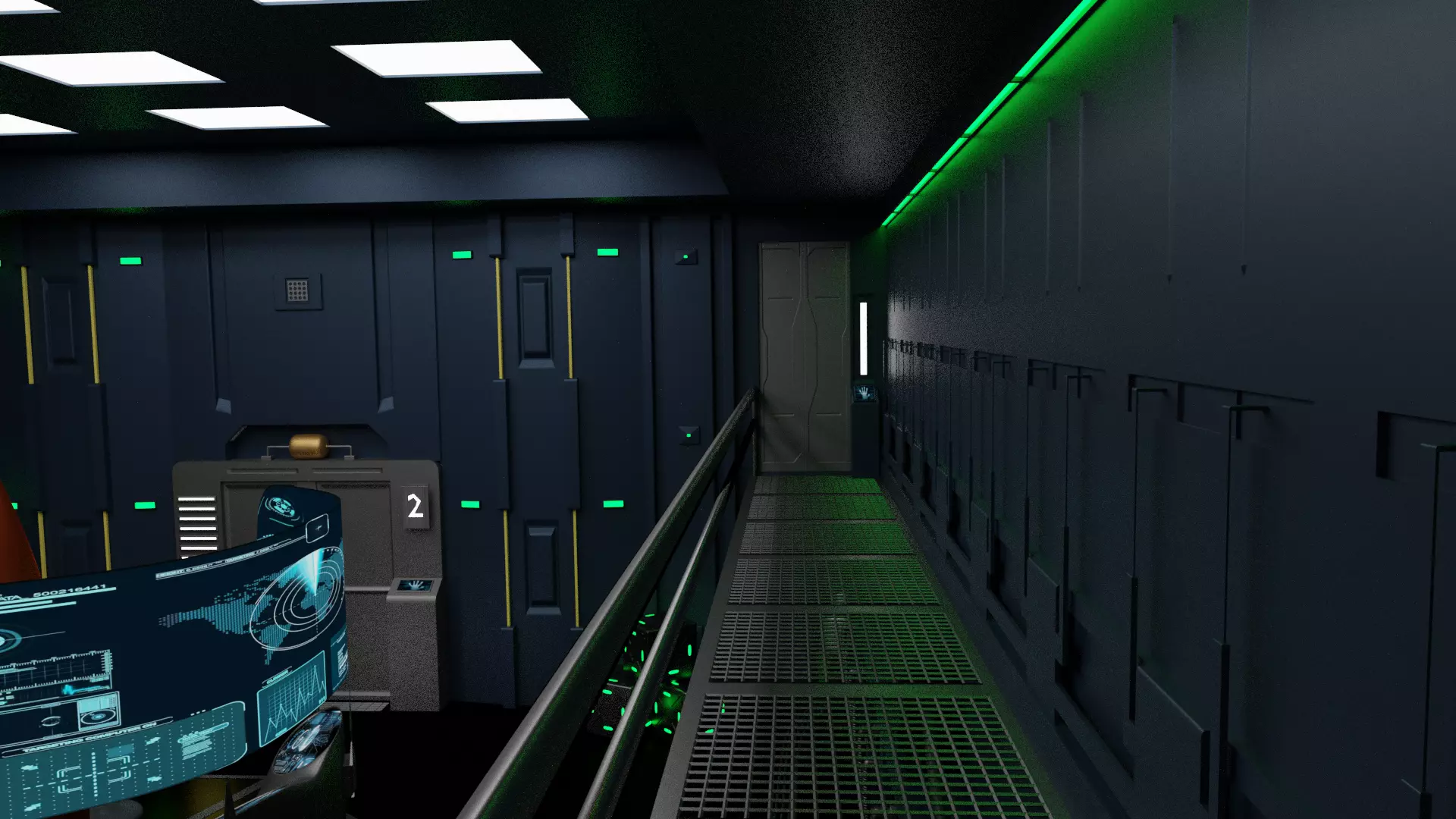 Sci-fi cockpit 3D model_0