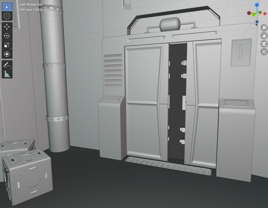 Sci-fi cockpit 3D model_10