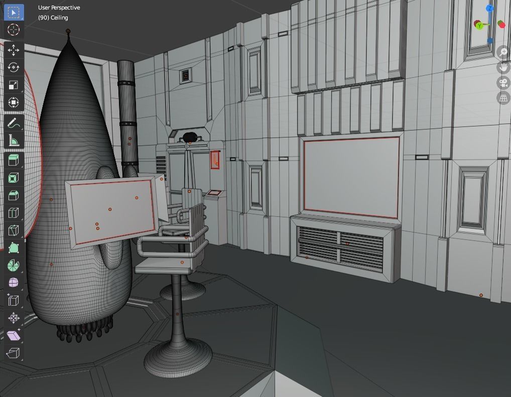 Sci-fi cockpit 3D model_15