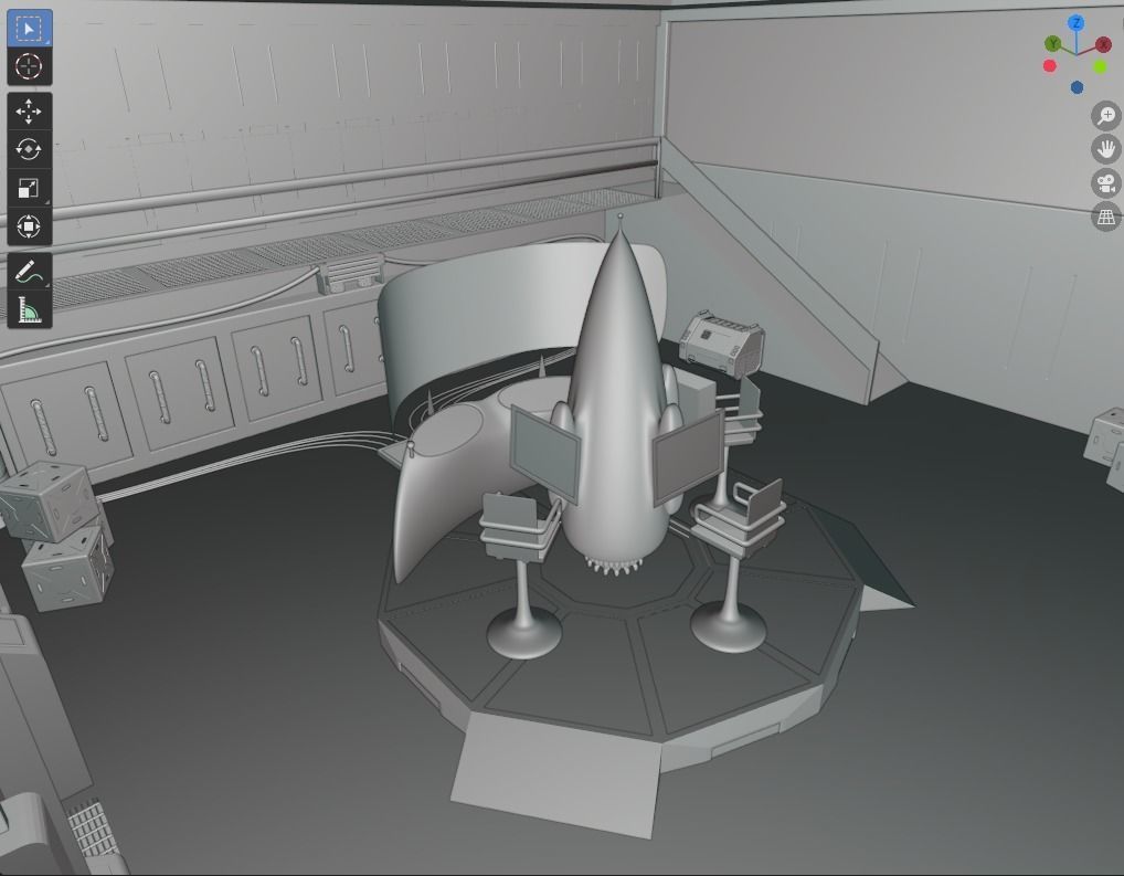 Sci-fi cockpit 3D model_13