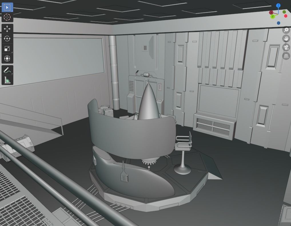 Sci-fi cockpit 3D model_14