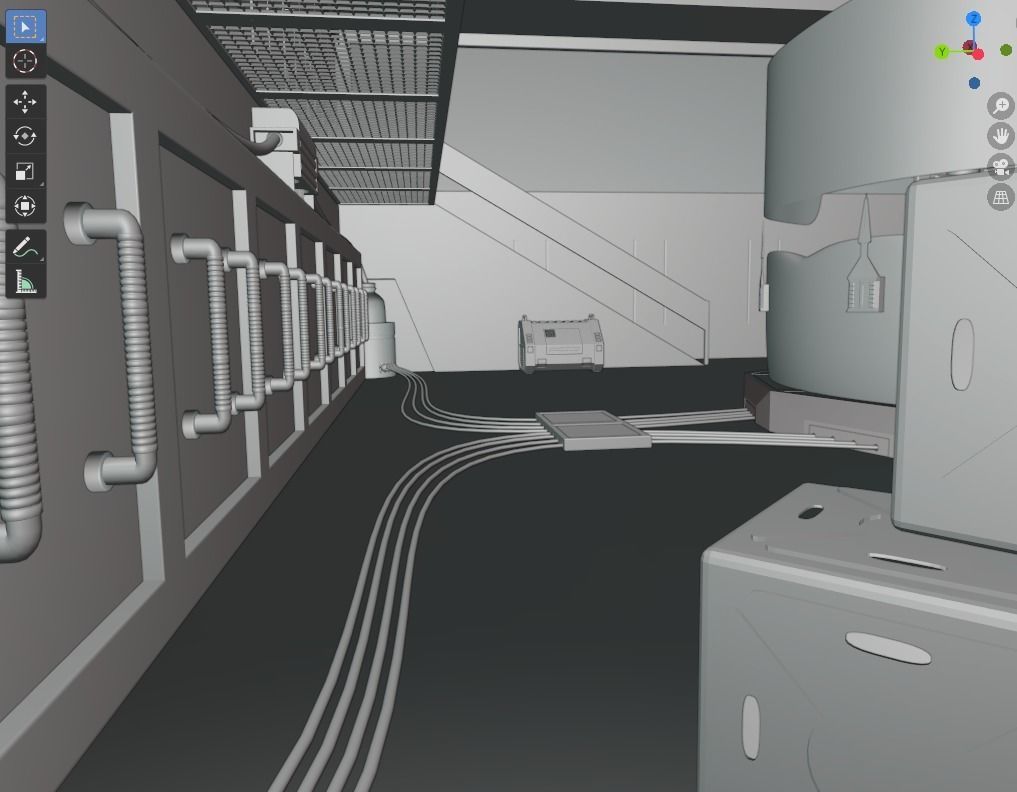 Sci-fi cockpit 3D model_9