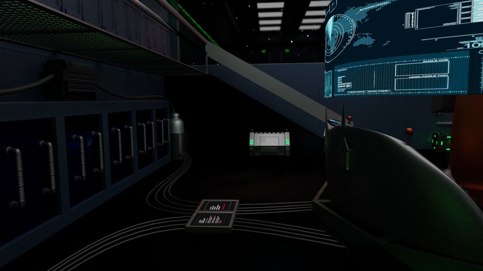 Sci-fi cockpit 3D model_4