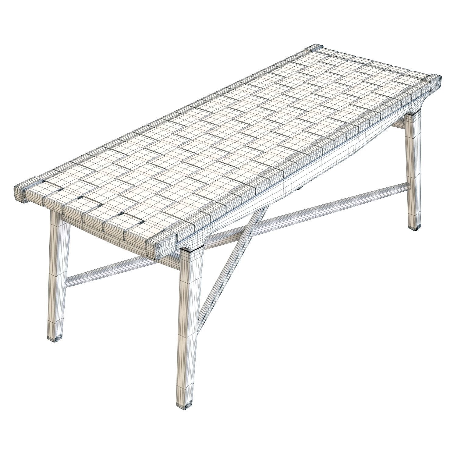 Crate and Barrel - Taj Bench 3D model_3