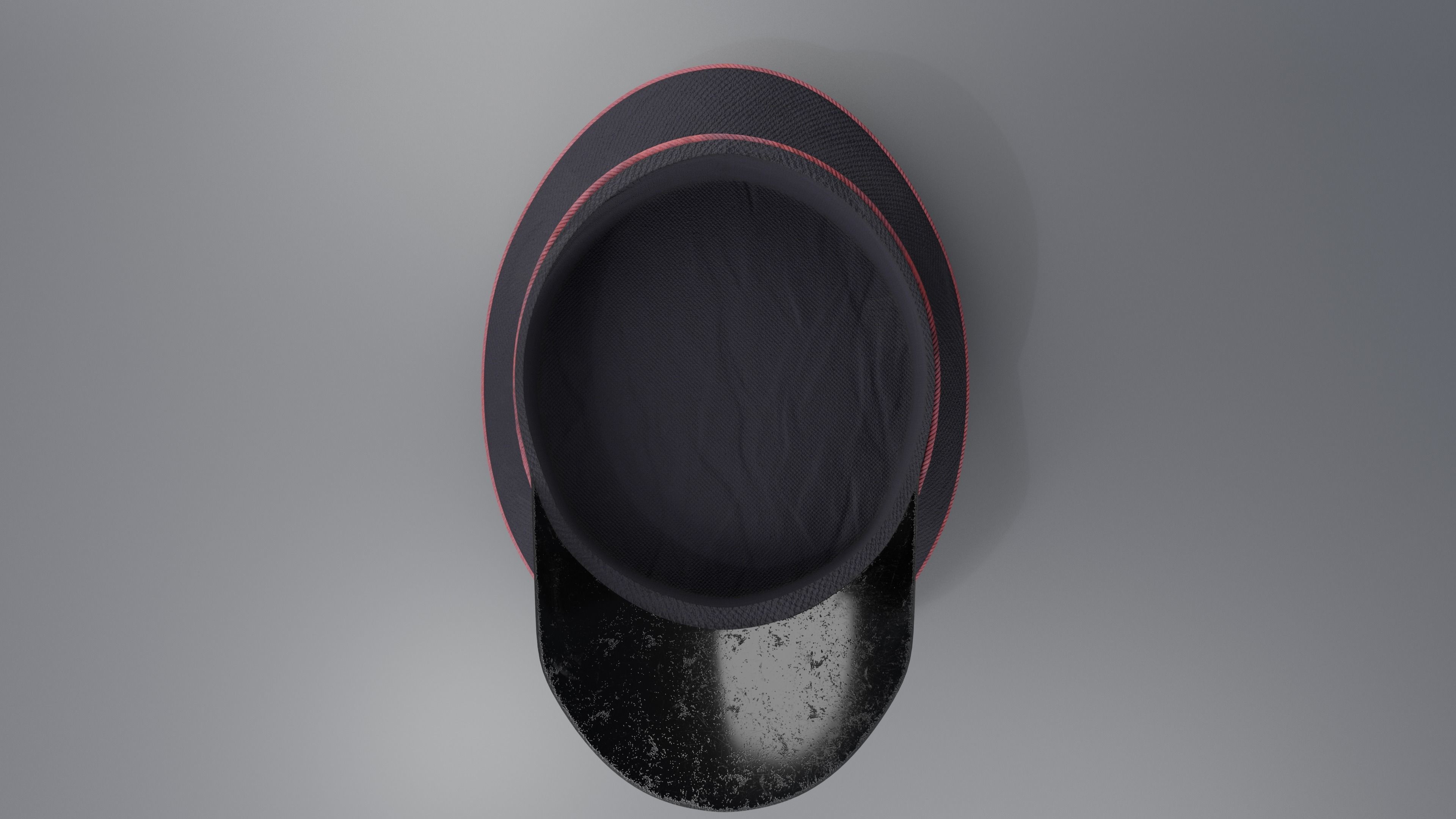 Old Fashioned worn Postmans Hat 3D model_7