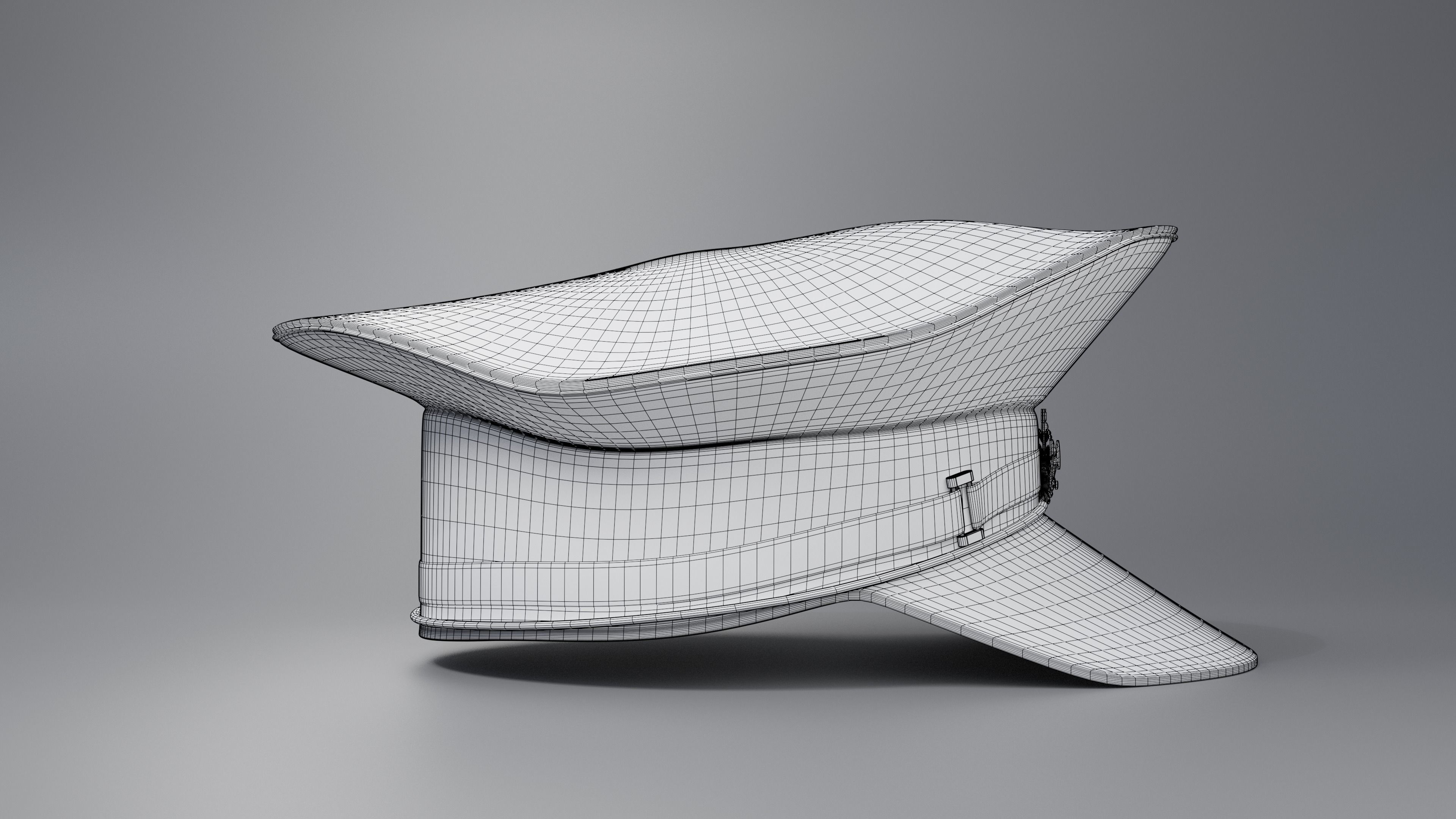 Old Fashioned worn Postmans Hat 3D model_15