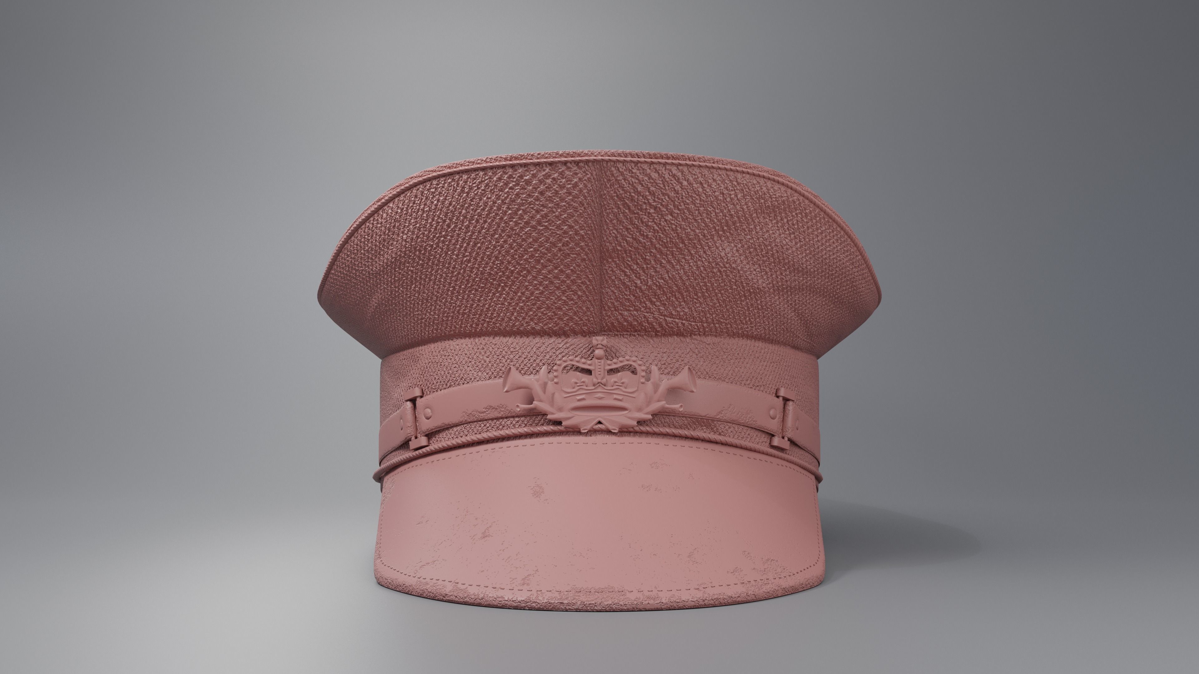 Old Fashioned worn Postmans Hat 3D model_8