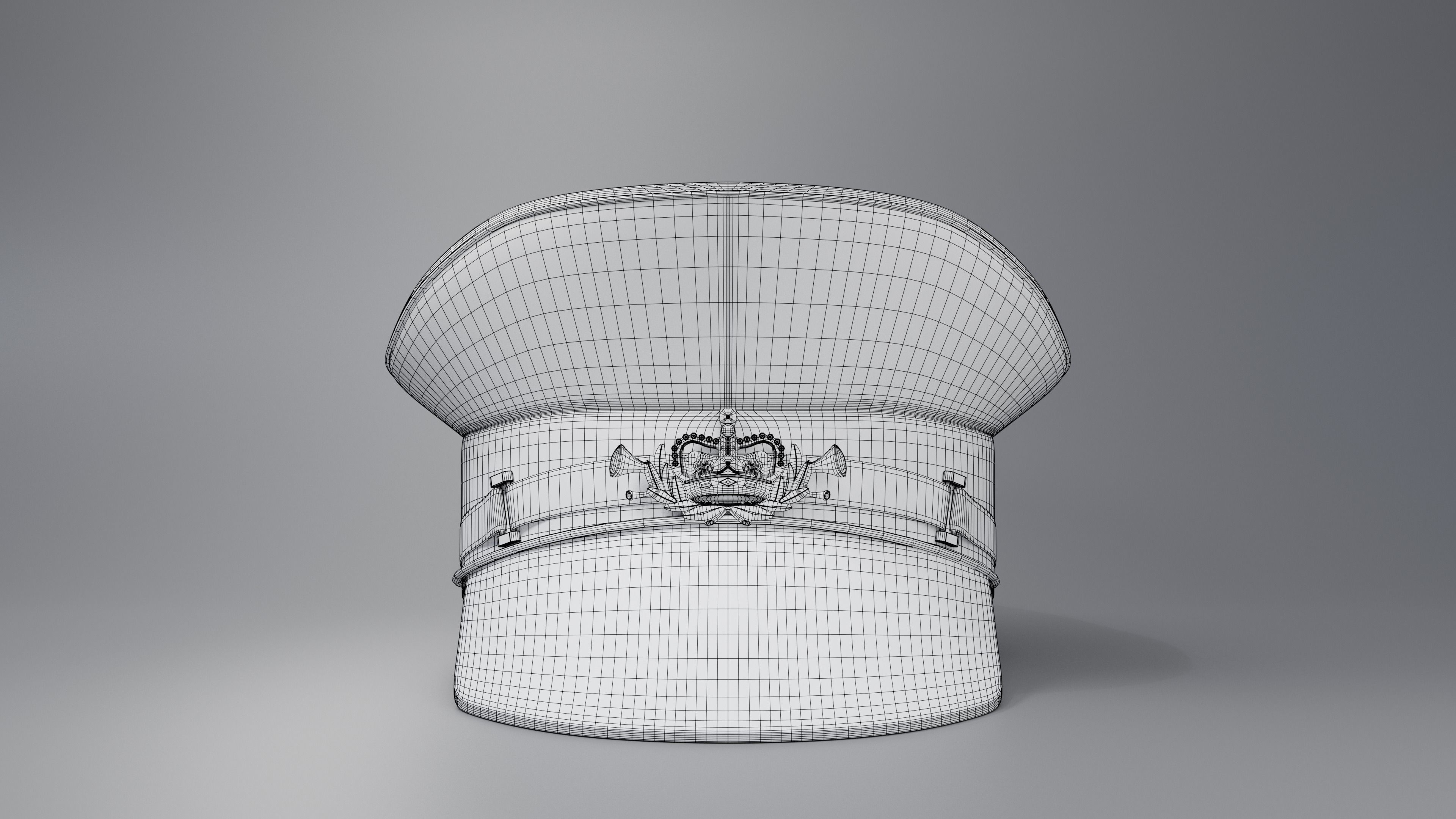 Old Fashioned worn Postmans Hat 3D model_14