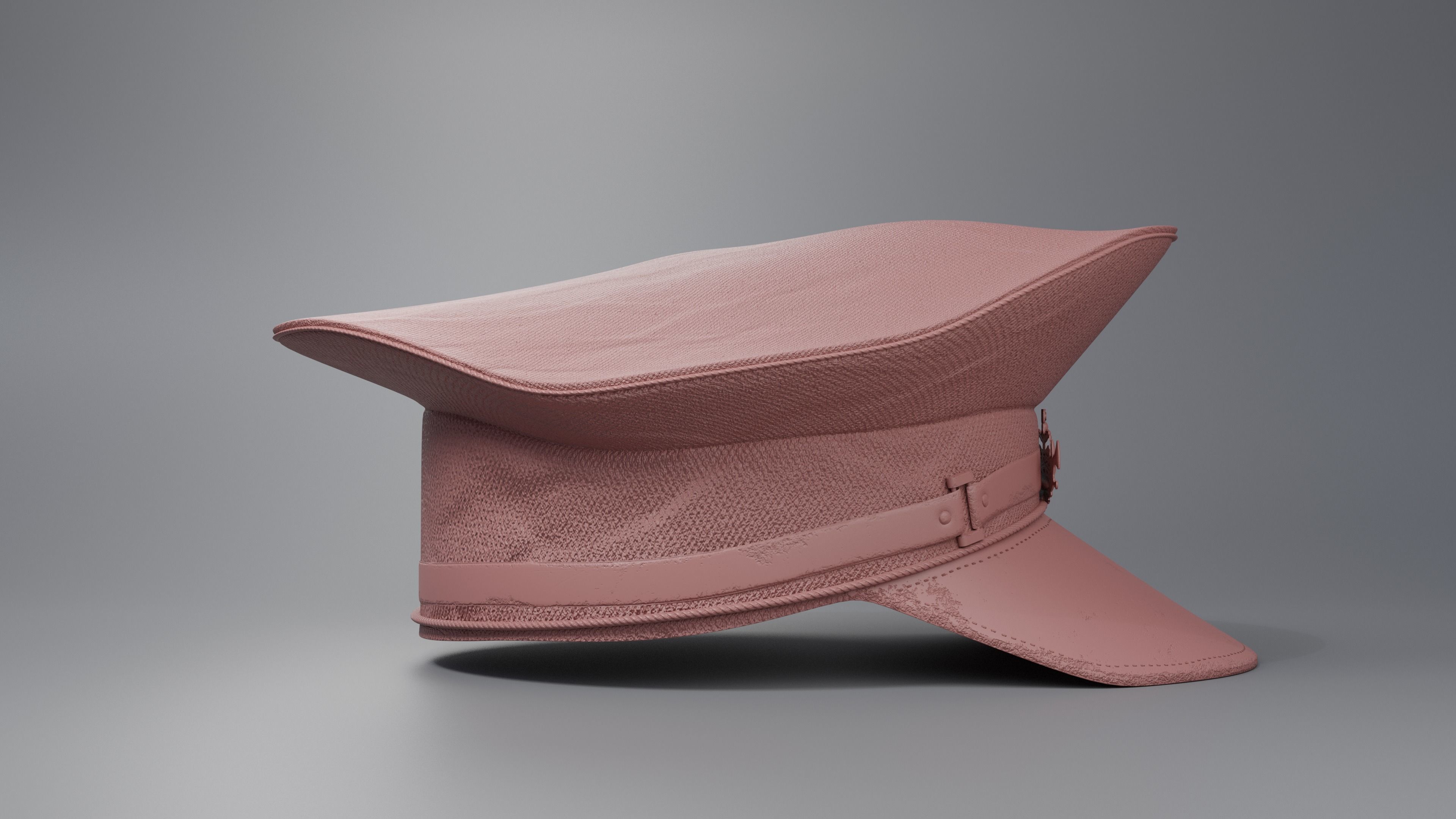 Old Fashioned worn Postmans Hat 3D model_9