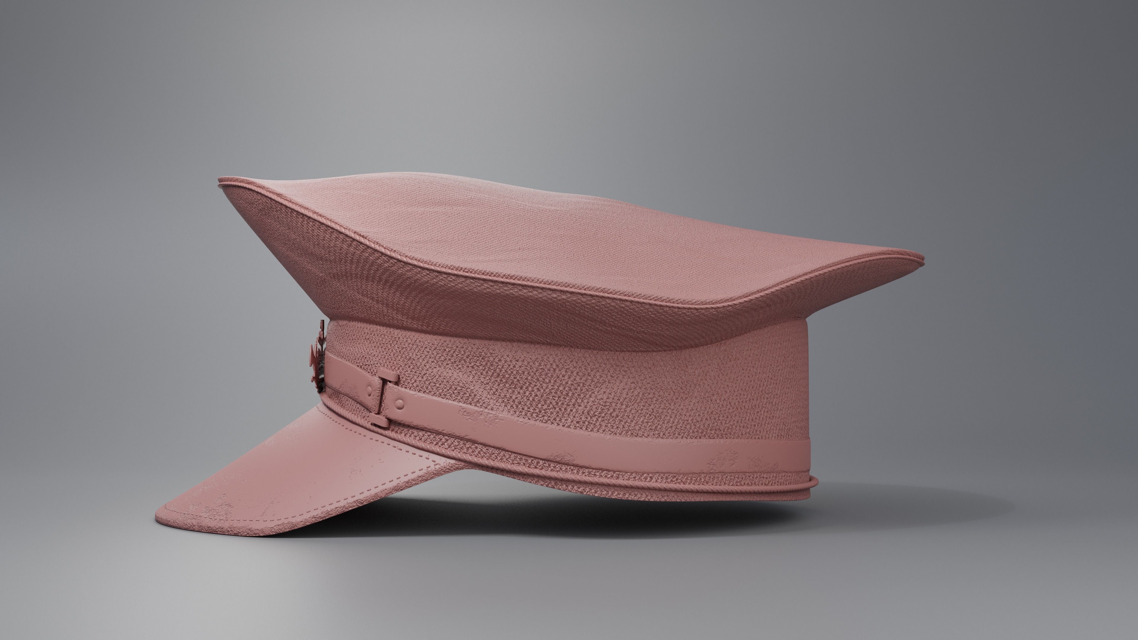 Old Fashioned worn Postmans Hat 3D model_11