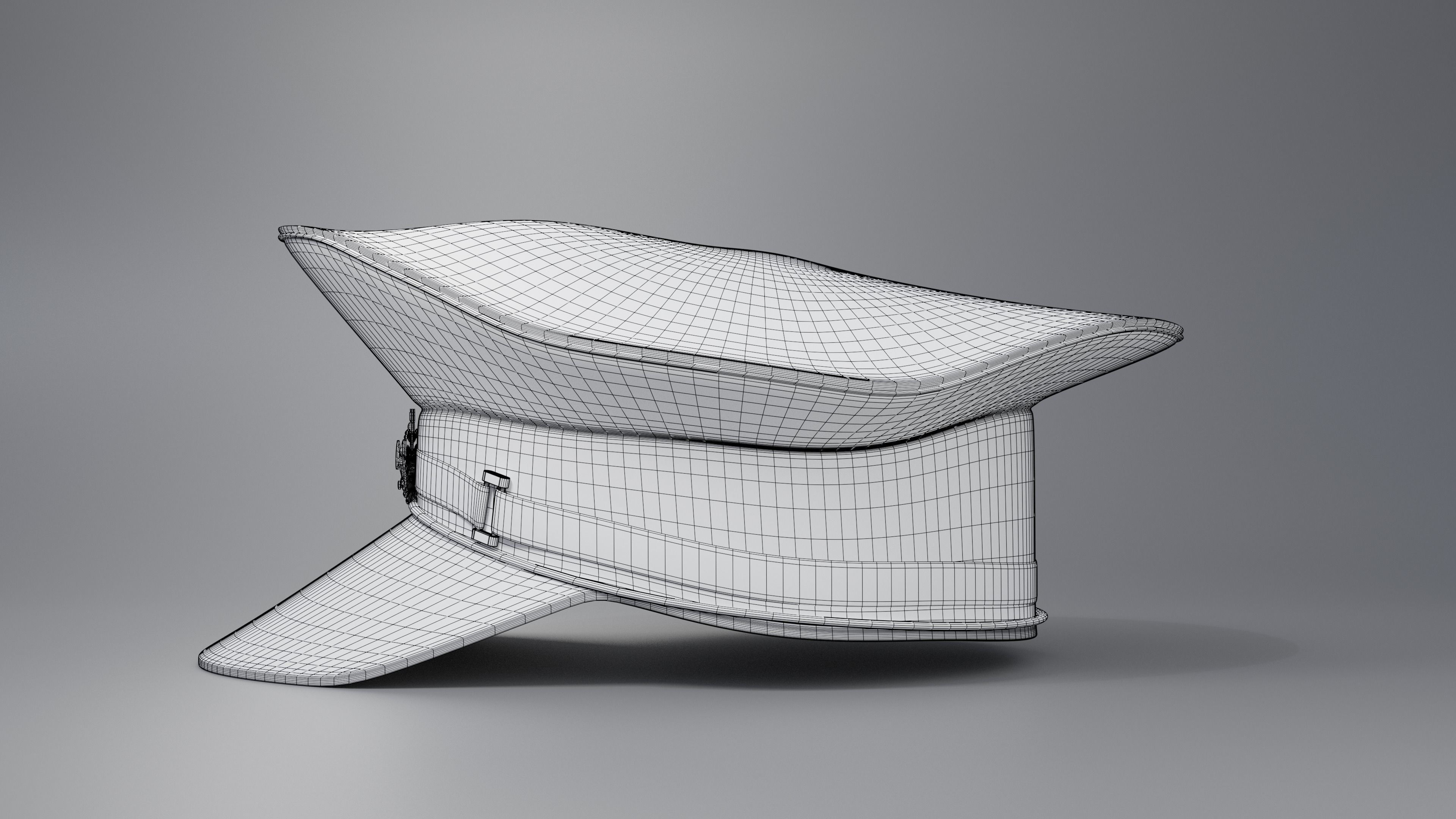 Old Fashioned worn Postmans Hat 3D model_17