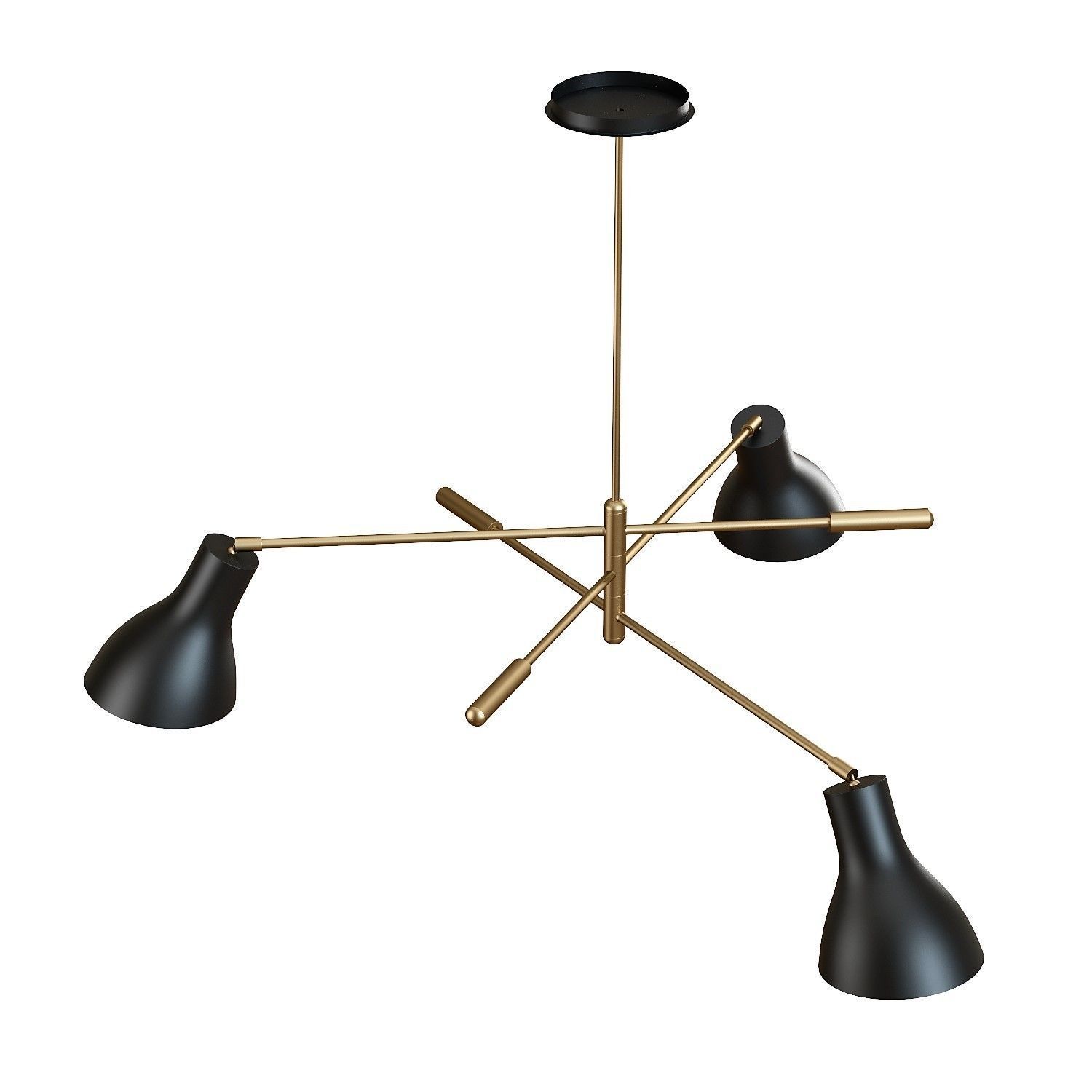 Crate and Barrel - Kace 3 Arm Chandelier 3D model_2