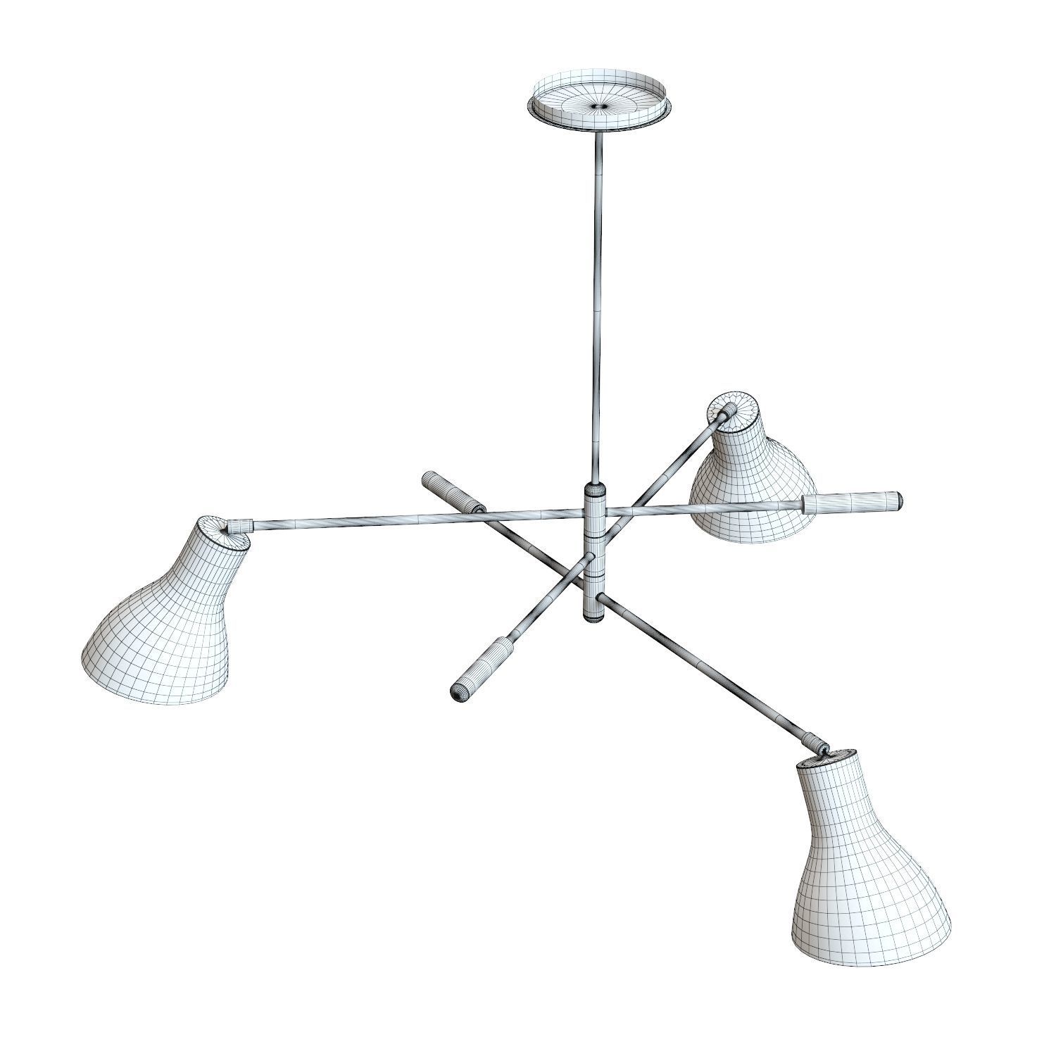 Crate and Barrel - Kace 3 Arm Chandelier 3D model_3