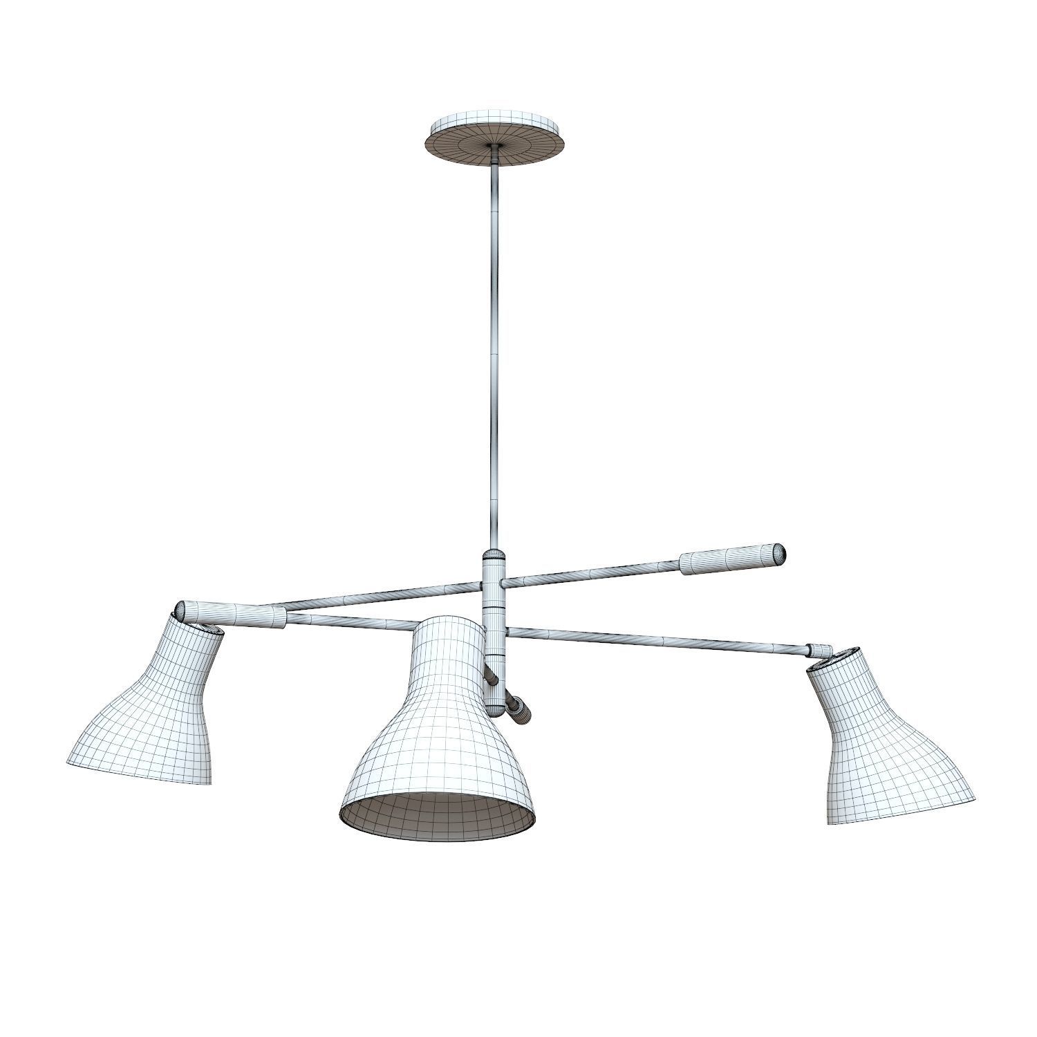 Crate and Barrel - Kace 3 Arm Chandelier 3D model_1