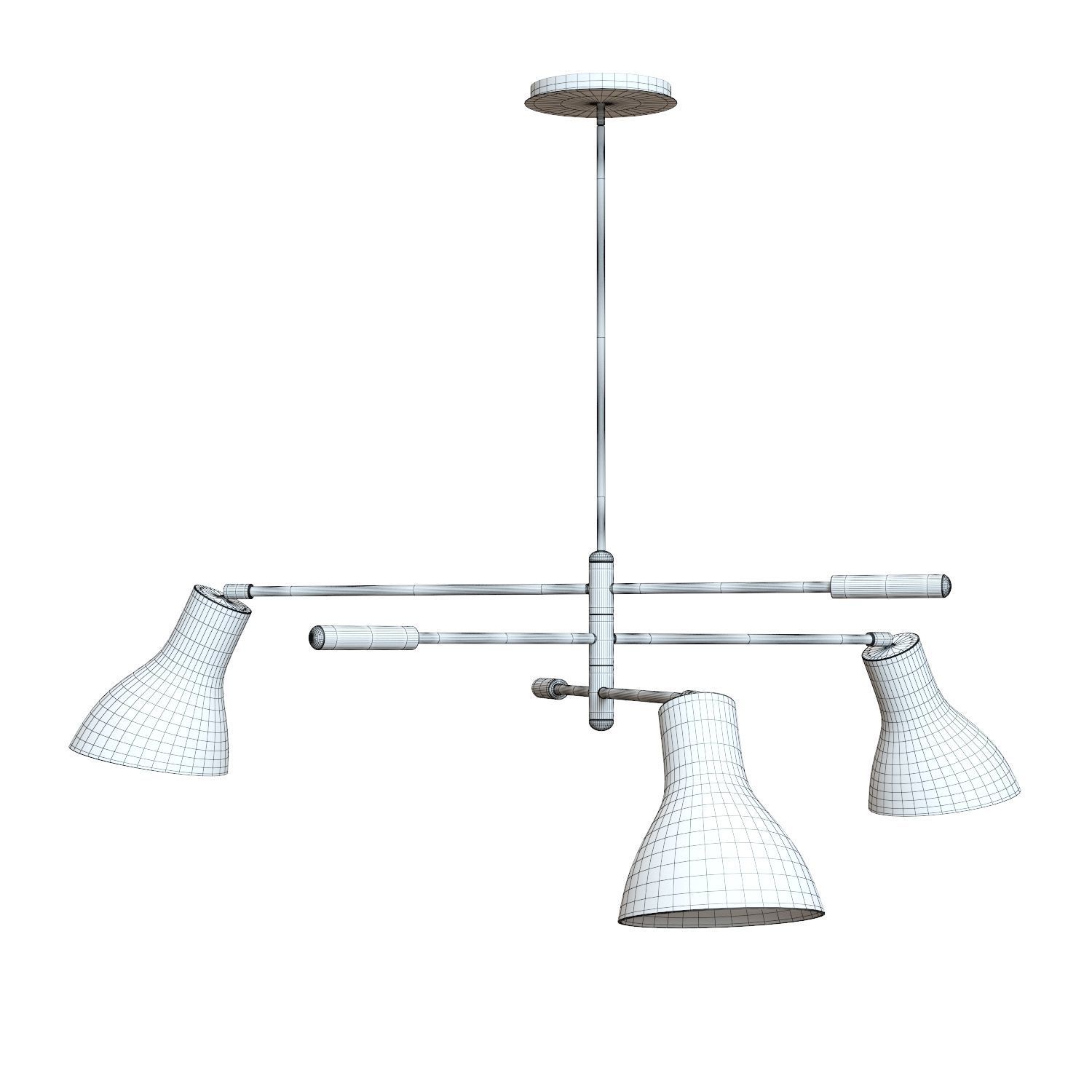 Crate and Barrel - Kace 3 Arm Chandelier 3D model_5