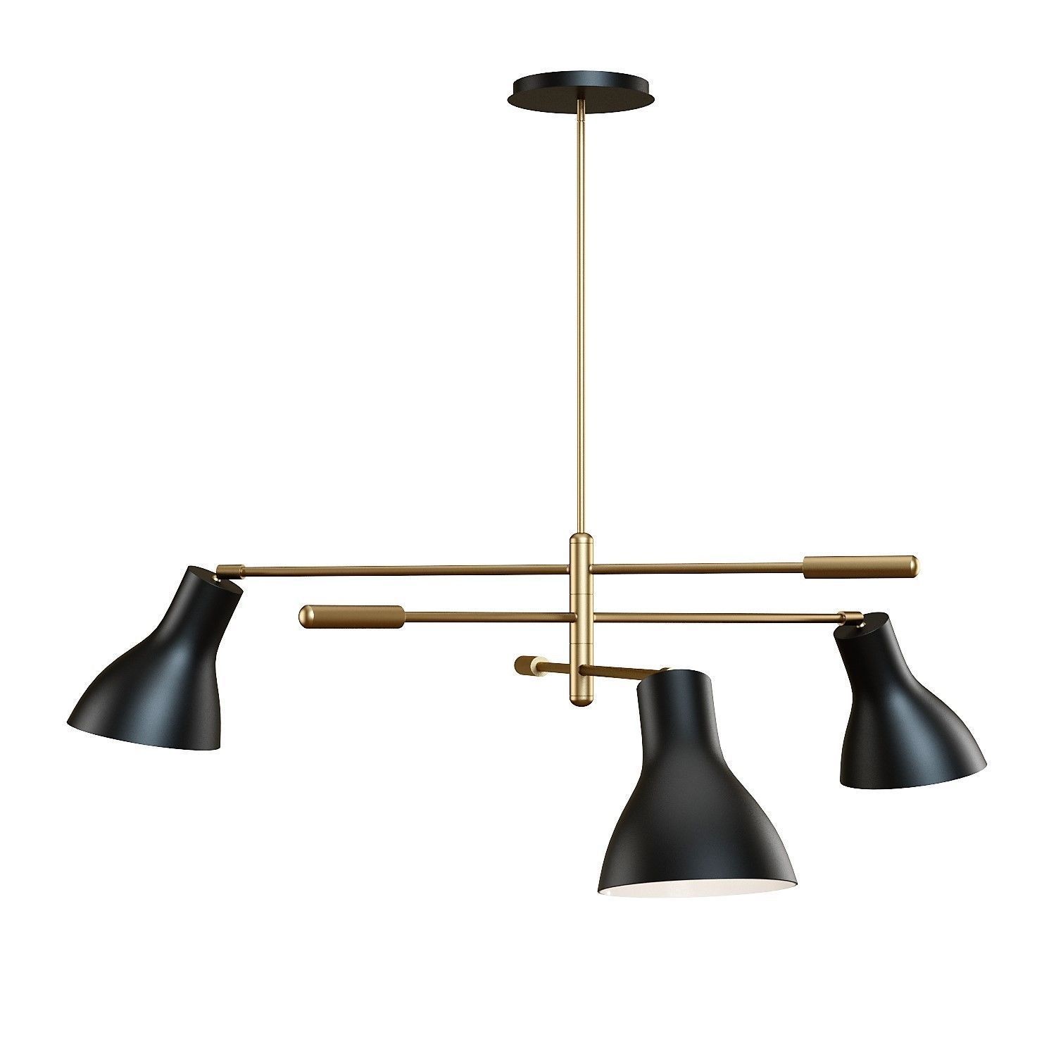 Crate and Barrel - Kace 3 Arm Chandelier 3D model_4