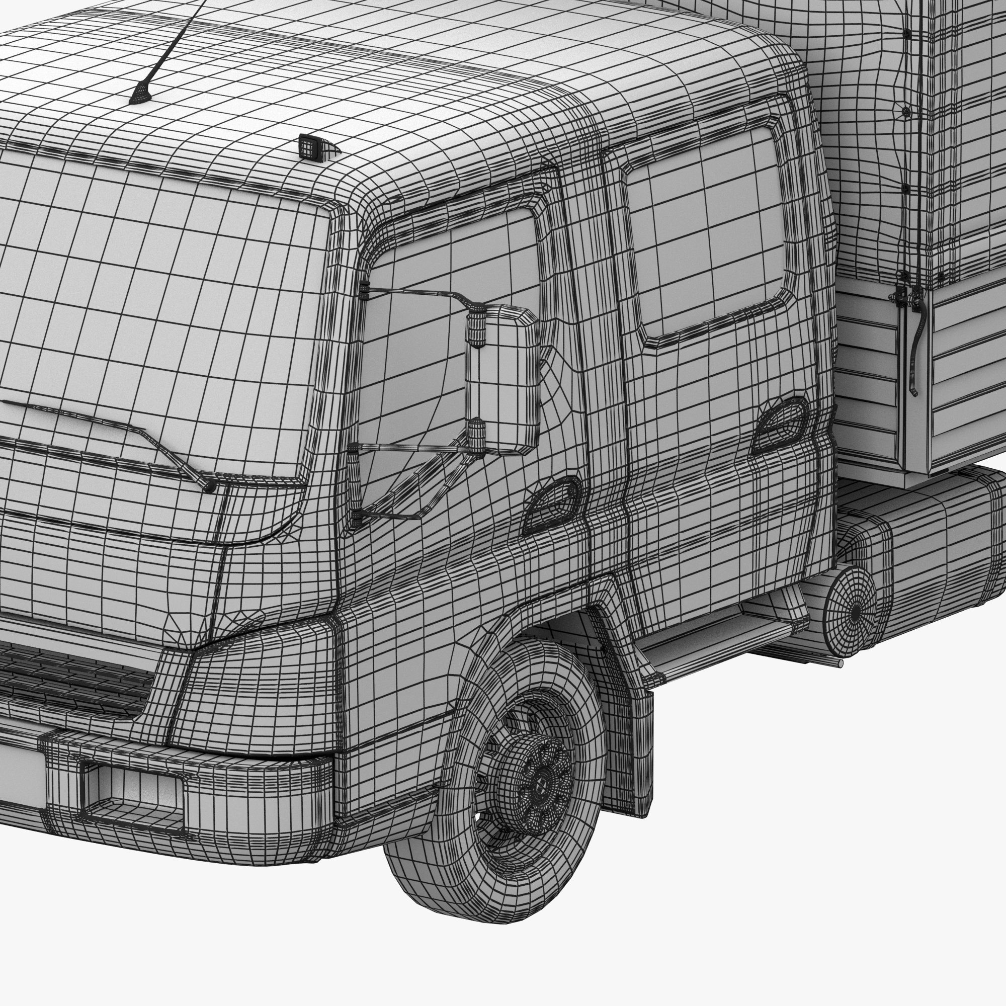 cargo van truck van isotherm baw chassis 3D Model Collection_28