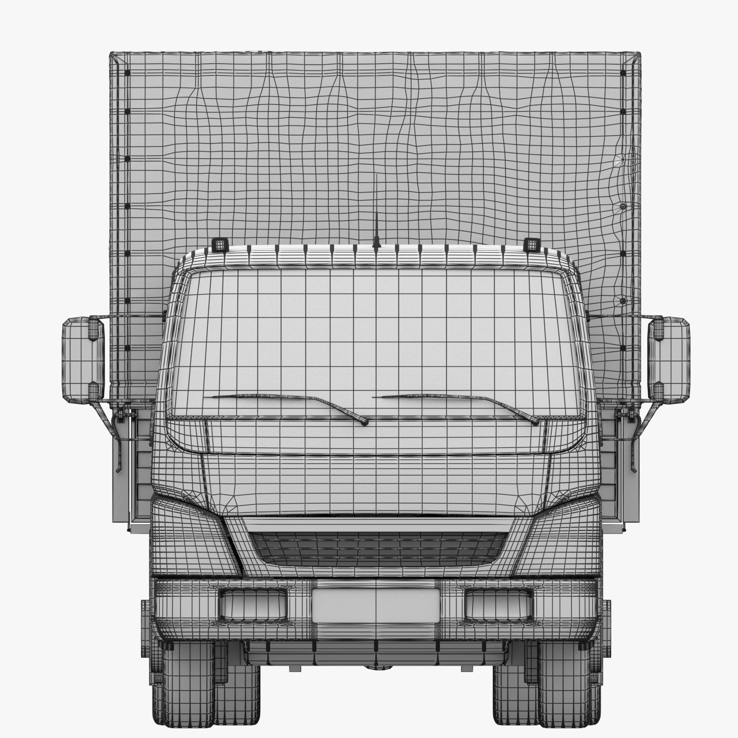cargo van truck van isotherm baw chassis 3D Model Collection_31