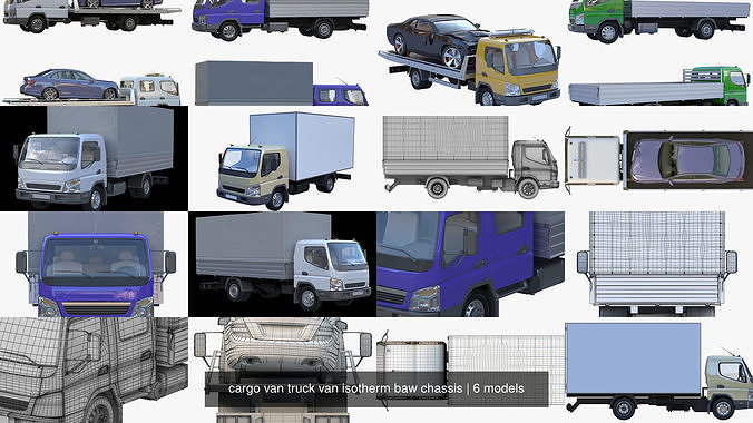 cargo van truck van isotherm baw chassis 3D Model Collection