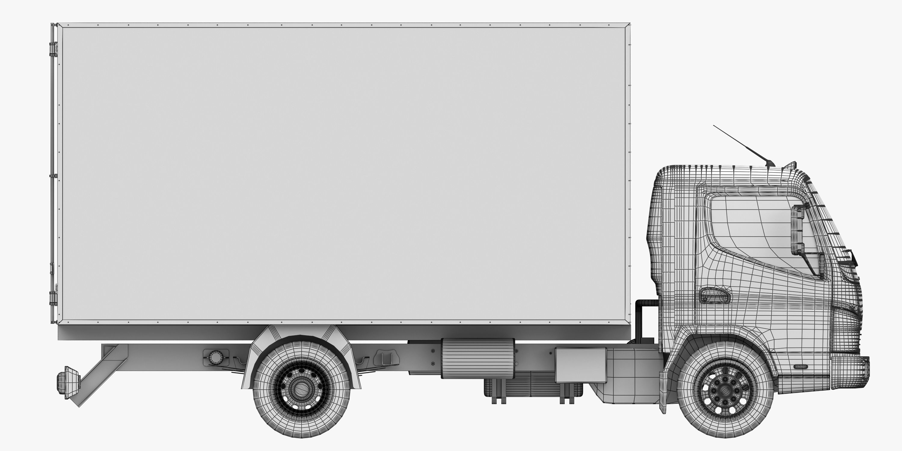 cargo van truck van isotherm baw chassis 3D Model Collection_88