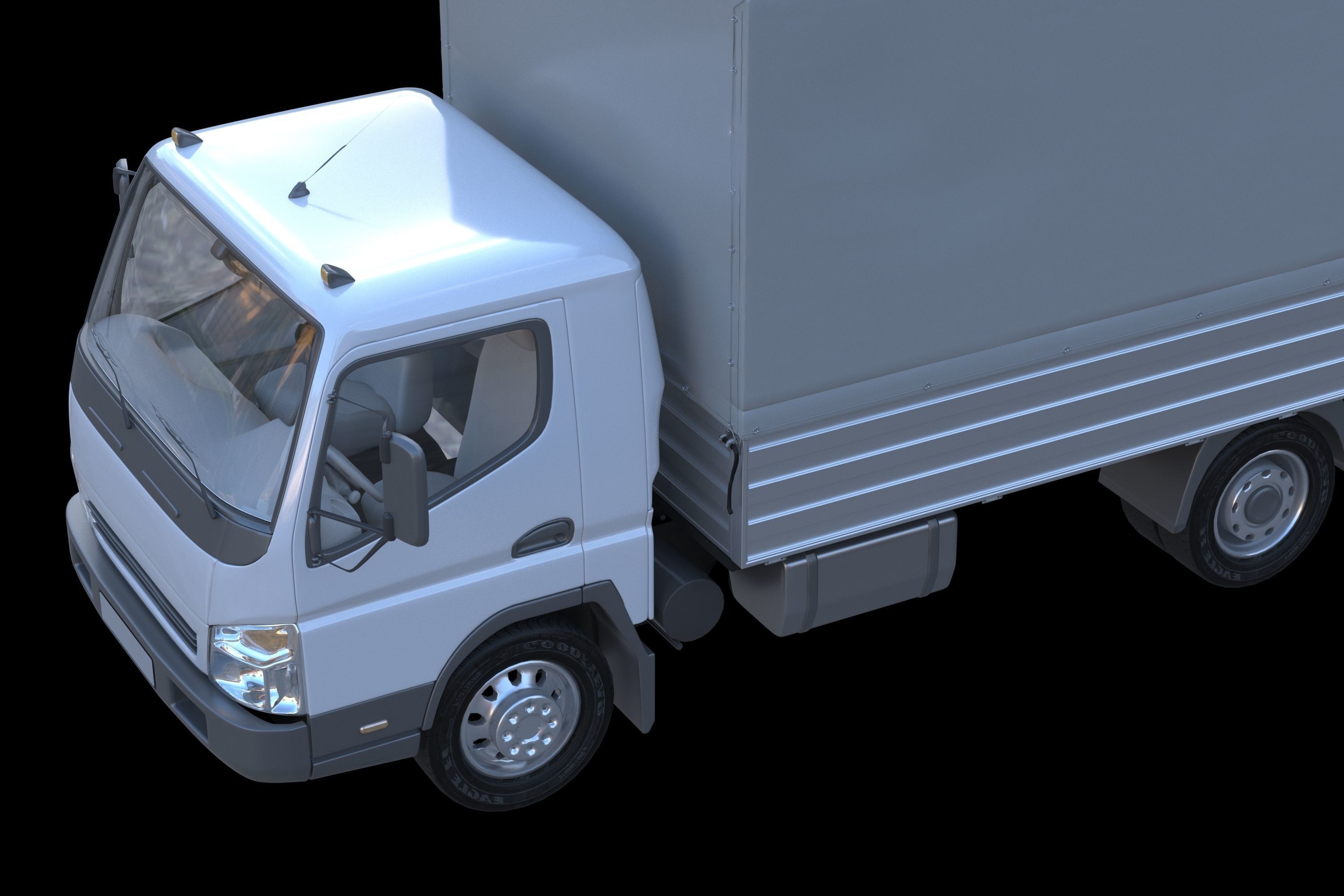 cargo van truck van isotherm baw chassis 3D Model Collection_69