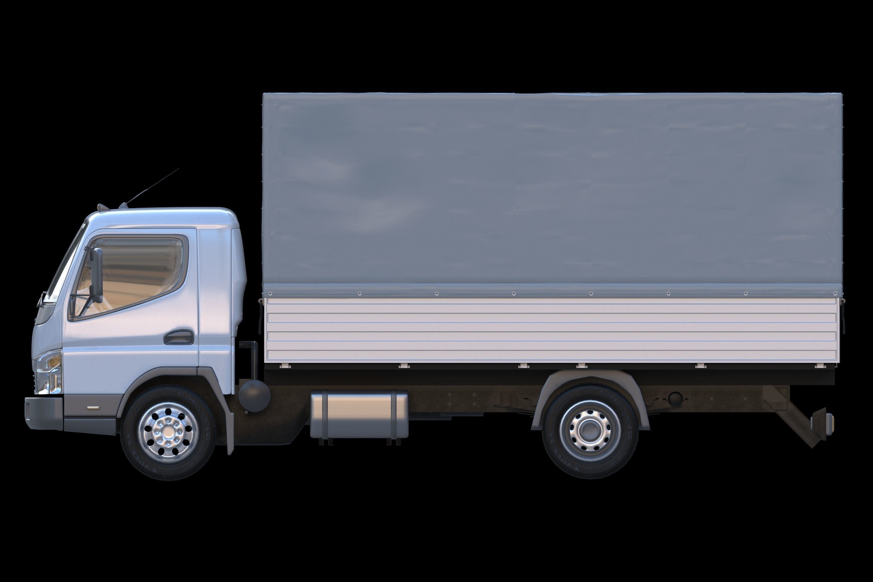 cargo van truck van isotherm baw chassis 3D Model Collection_64