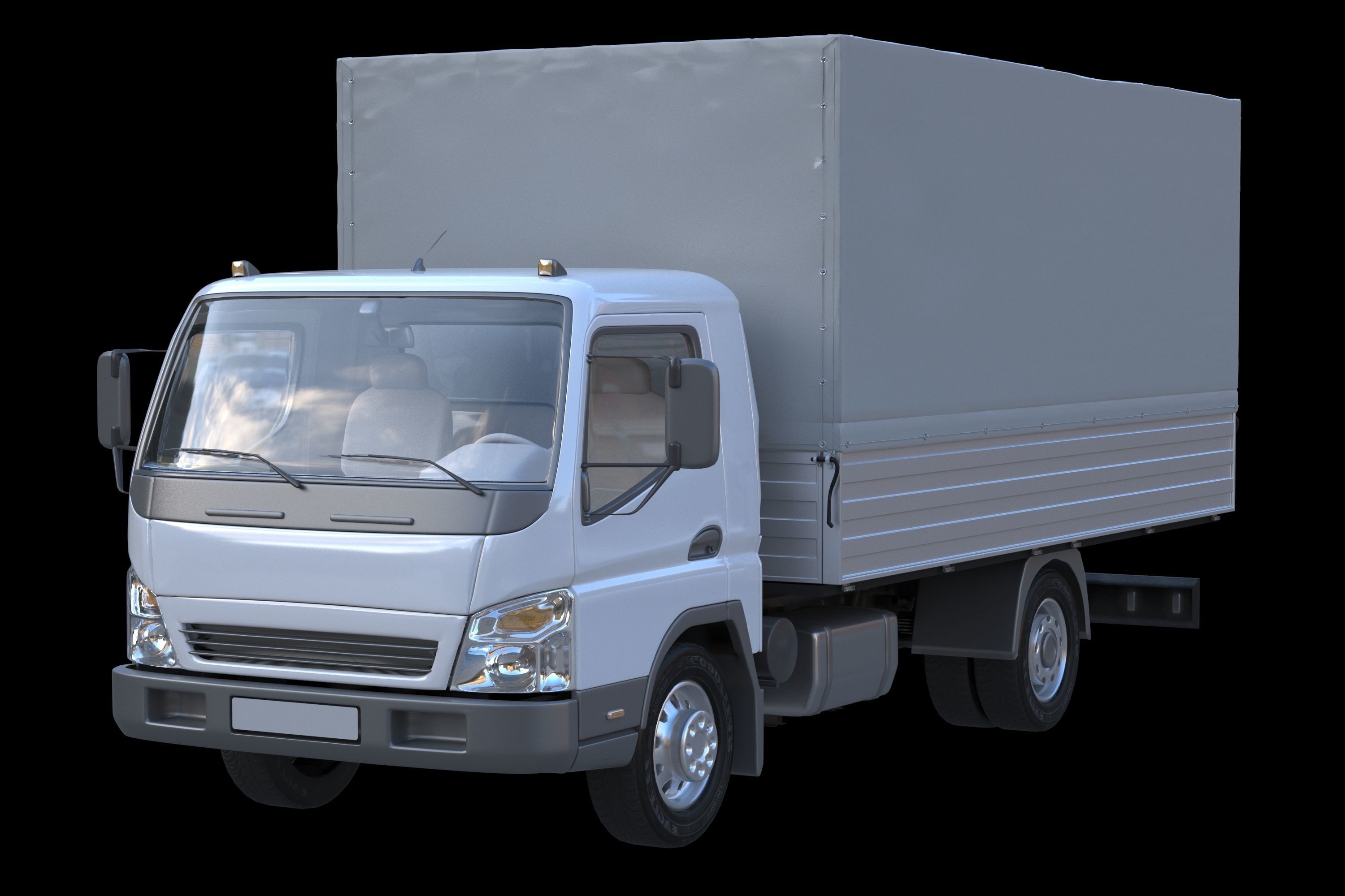 cargo van truck van isotherm baw chassis 3D Model Collection_62