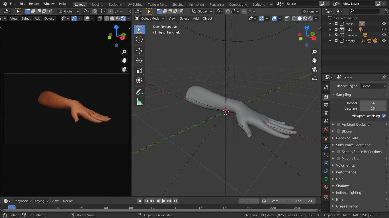 Female Left Hand 3D model_18