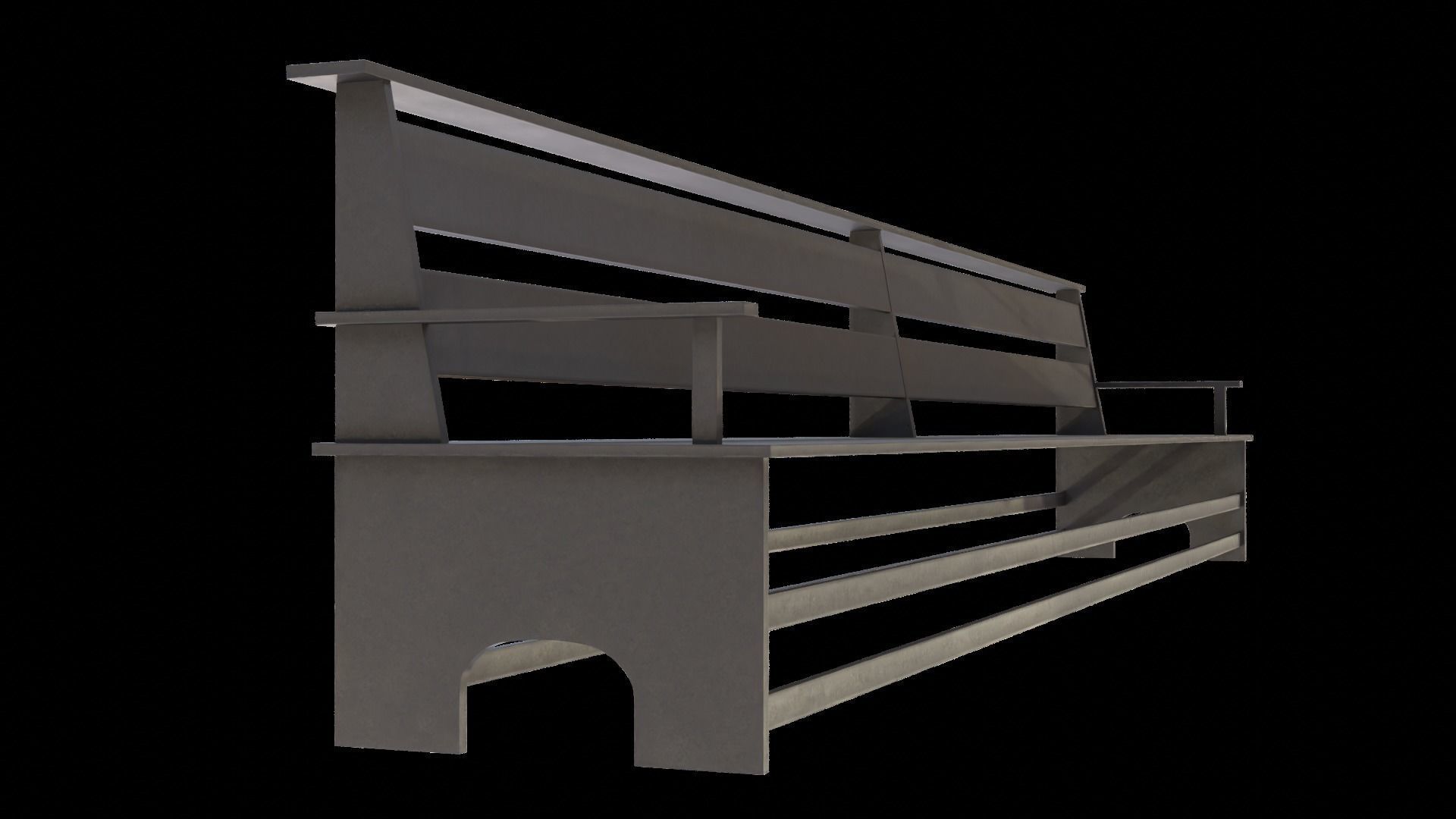 Large Bench Pew many PBR Optios Textures Low-poly 3D model_17